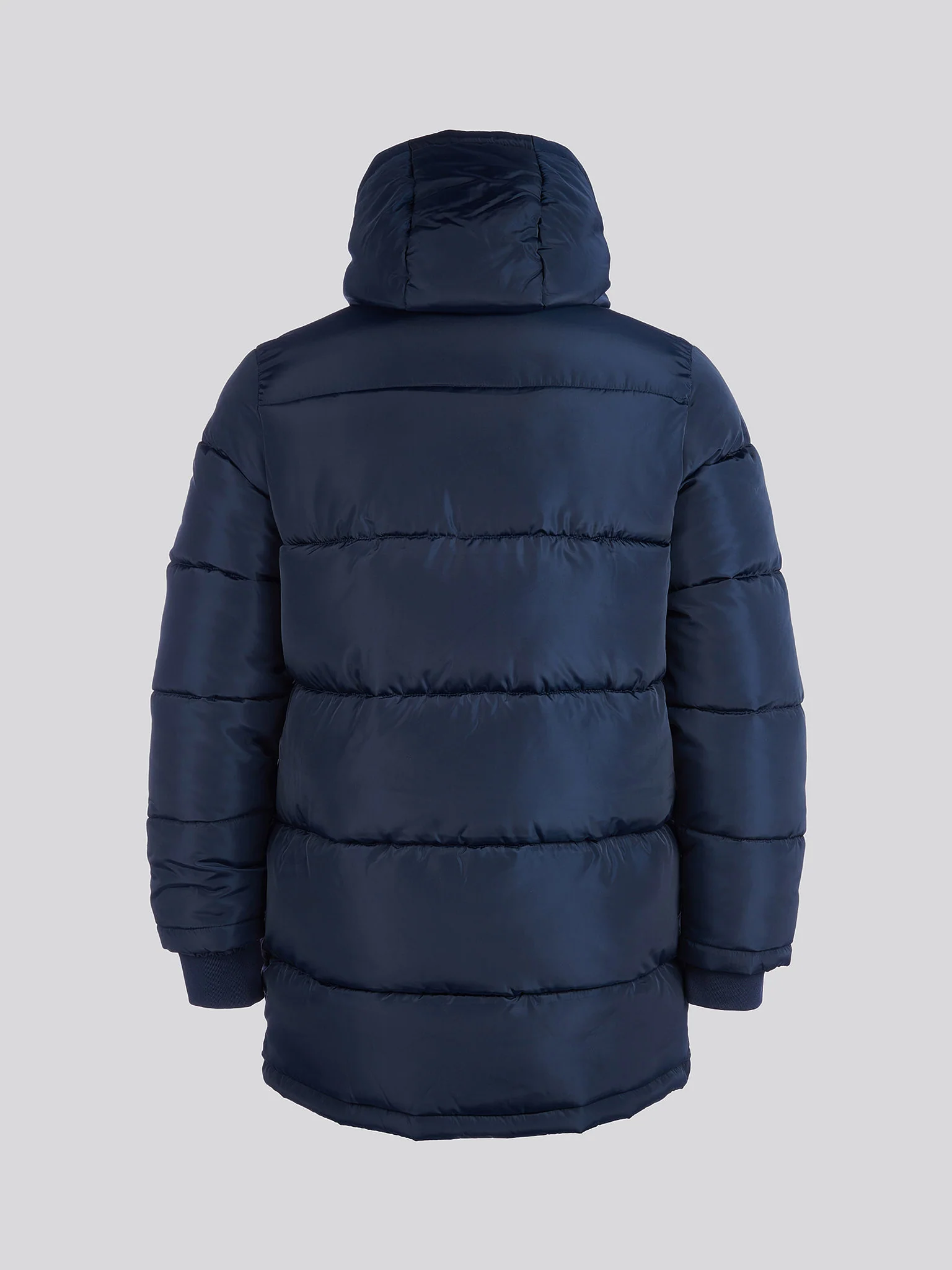 Mens Classic Longlined Puffer Jacket in Dark Sapphire Navy - Image 10