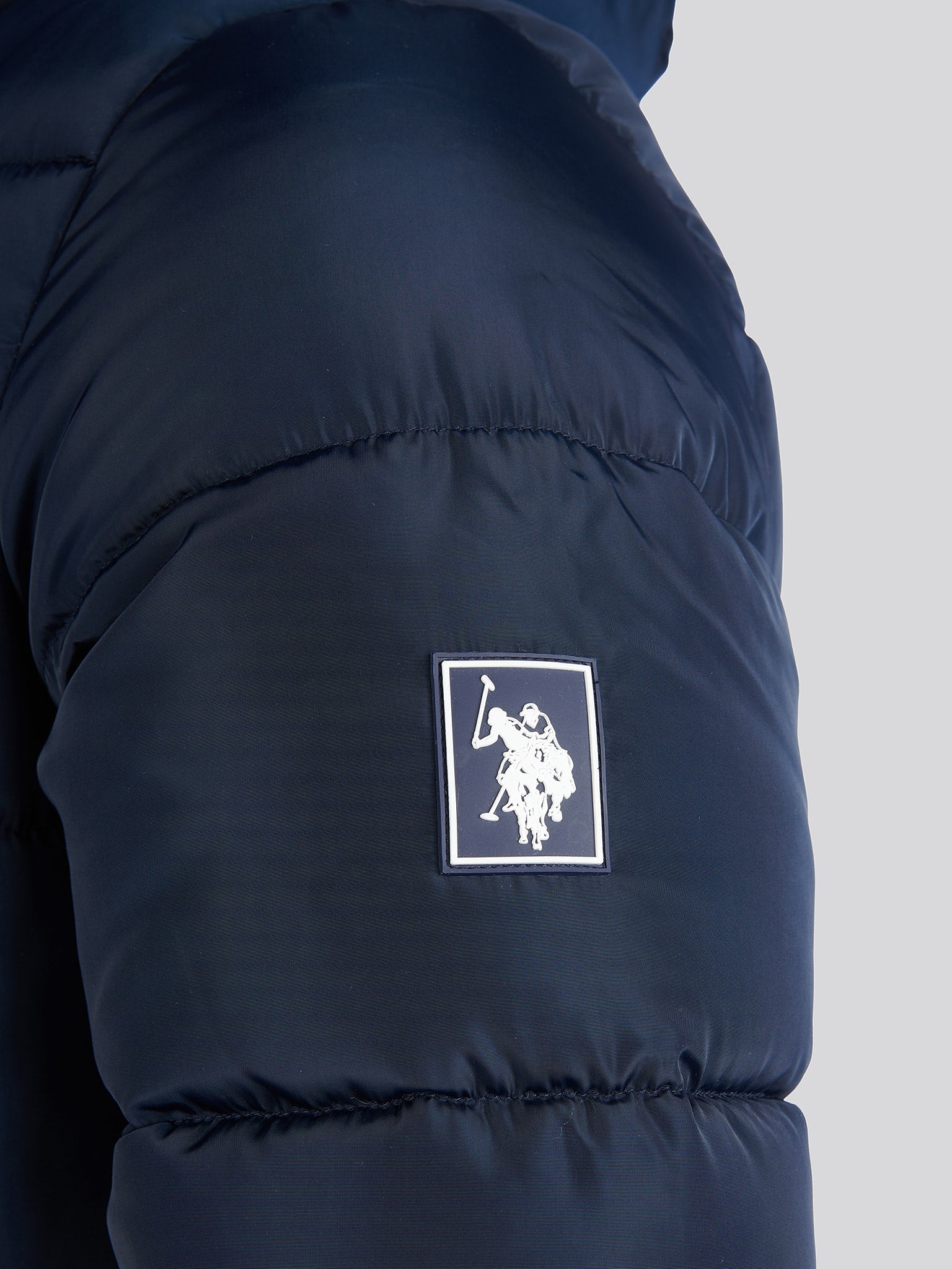 Mens Classic Longlined Puffer Jacket in Dark Sapphire Navy - Image 12