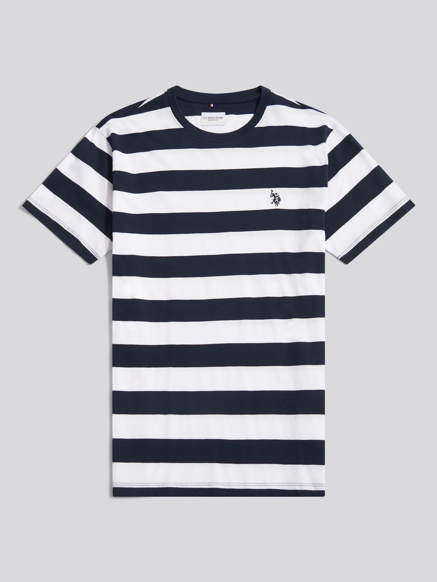 Mens Classic Stripe T-Shirt Dark Sapphire Navy - Image 5