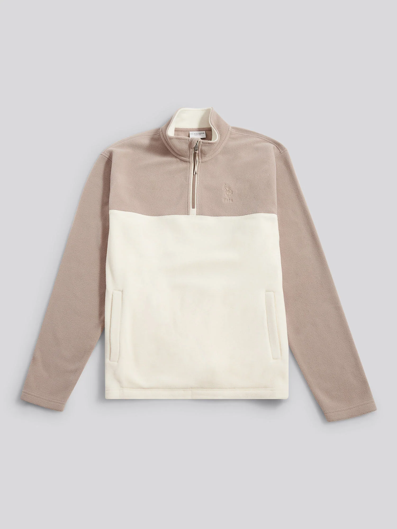 Mens Colour Block Micro Fleece Funnel in Atmosphere - Image 5