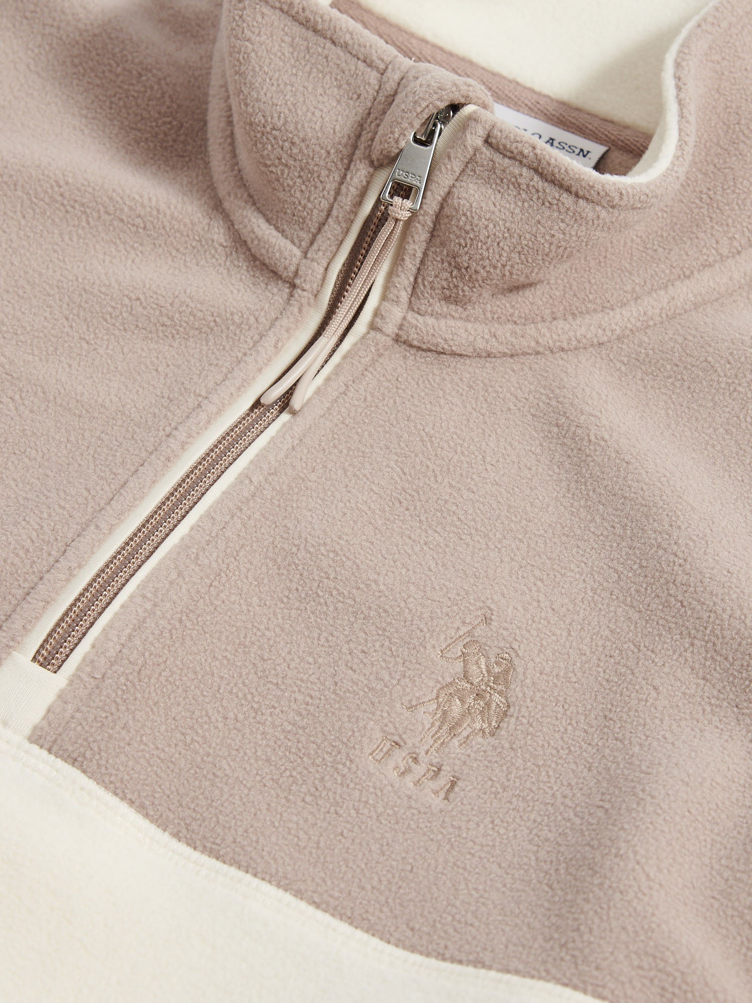Mens Colour Block Micro Fleece Funnel in Atmosphere - Image 7