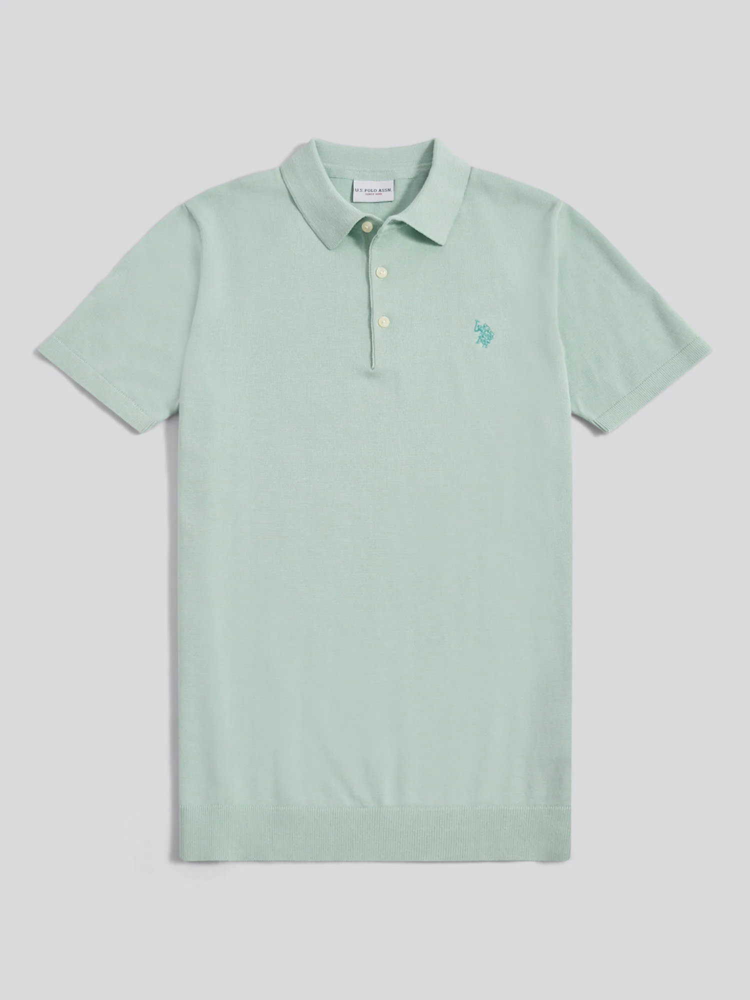 Mens Combed Cotton Polo Shirt Aqua Foam - Image 5
