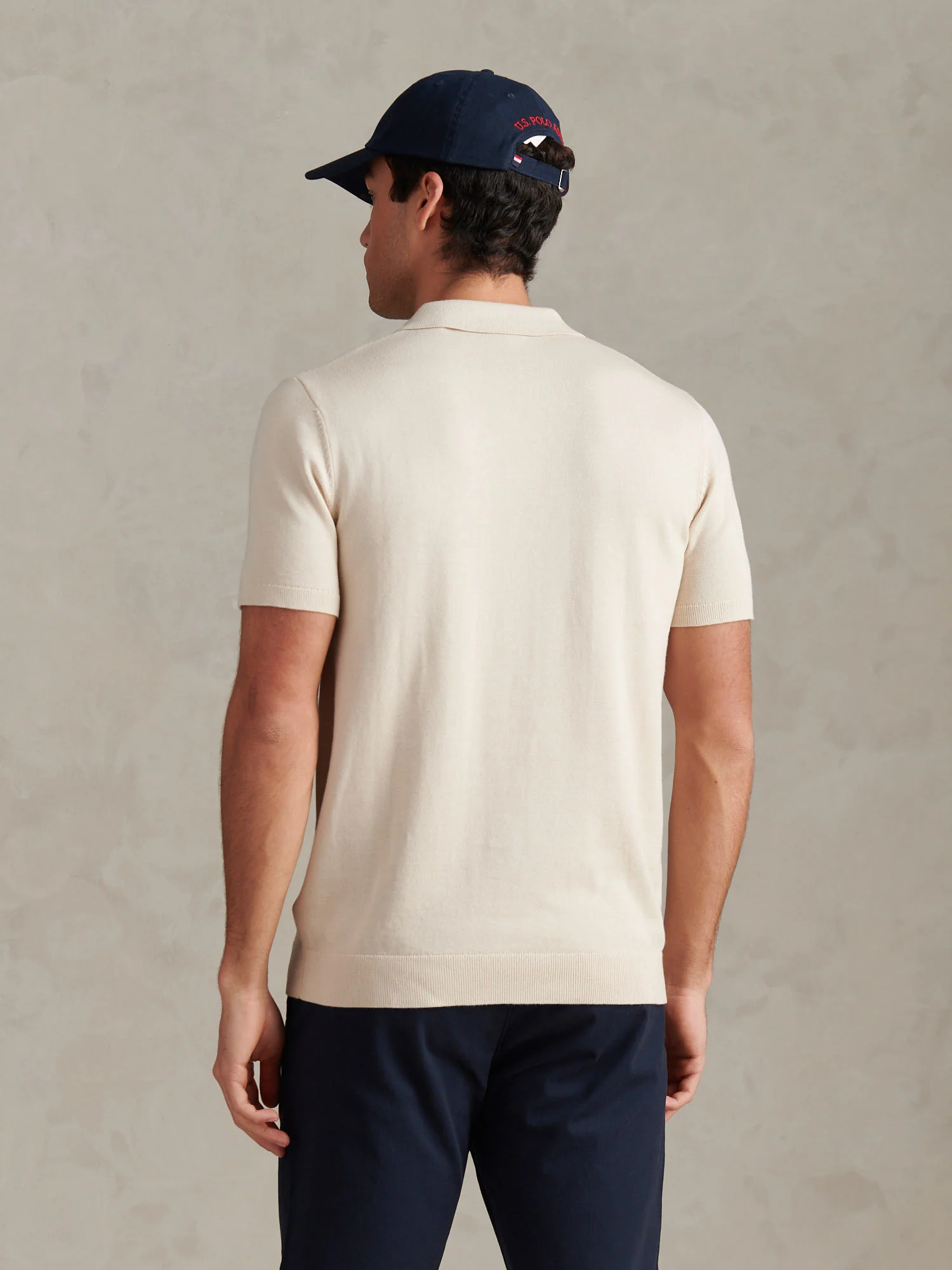 Mens Combed Cotton Polo Shirt Beige - Image 4