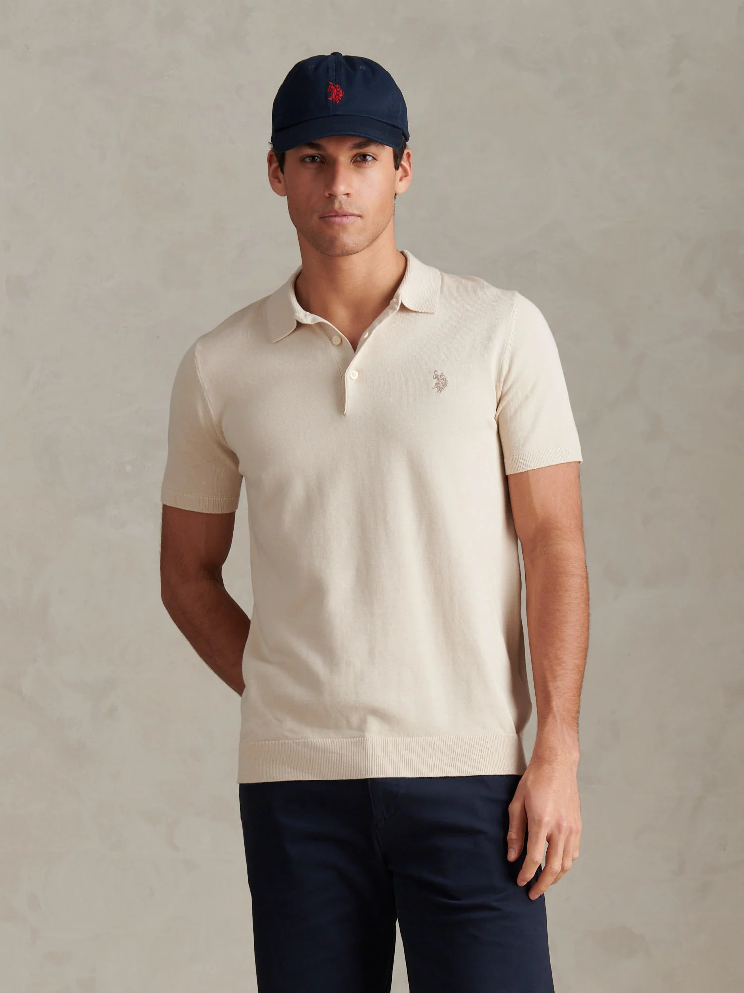 Mens Combed Cotton Polo Shirt Beige - Image 5