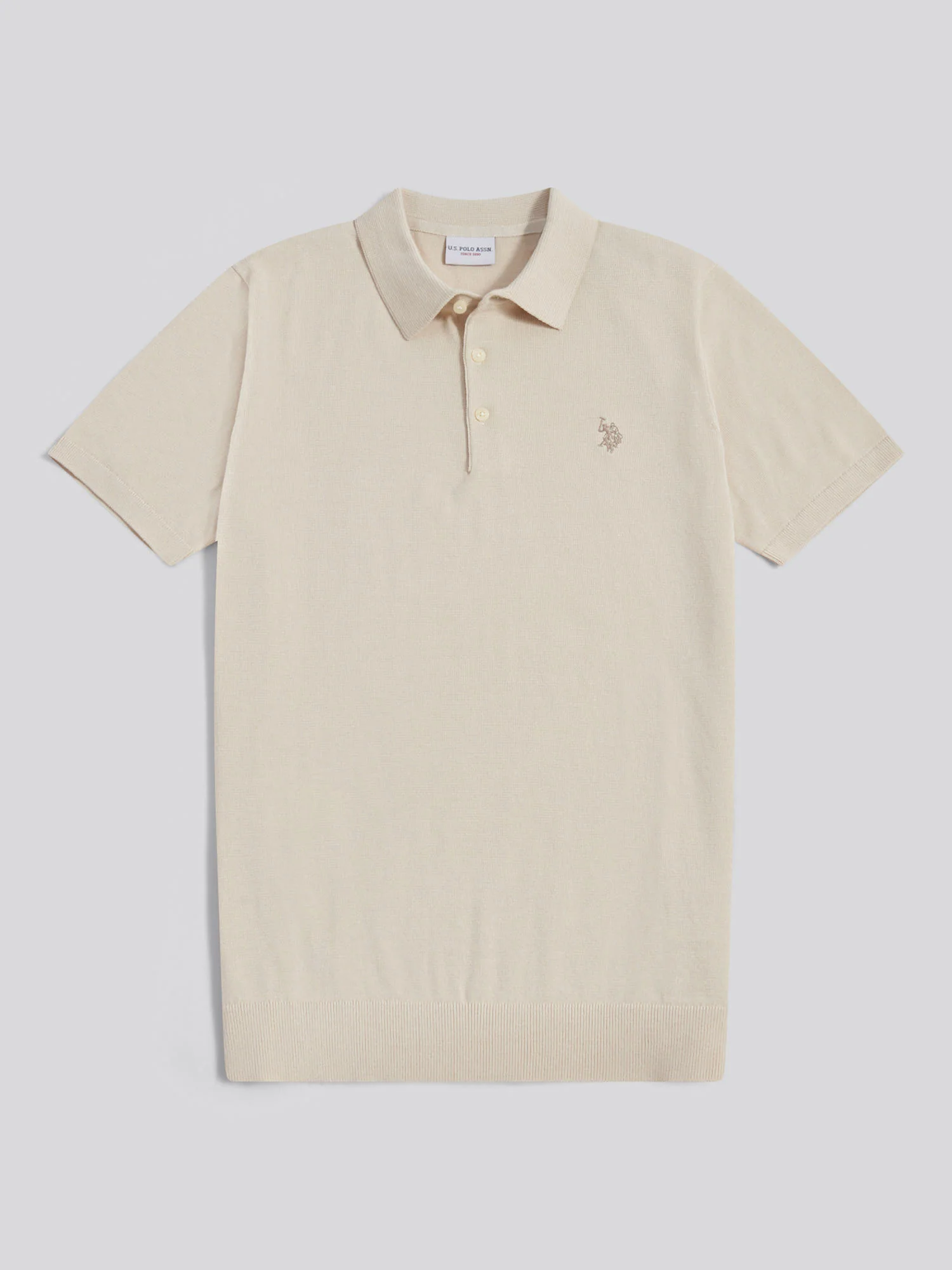 Mens Combed Cotton Polo Shirt Beige - Image 6
