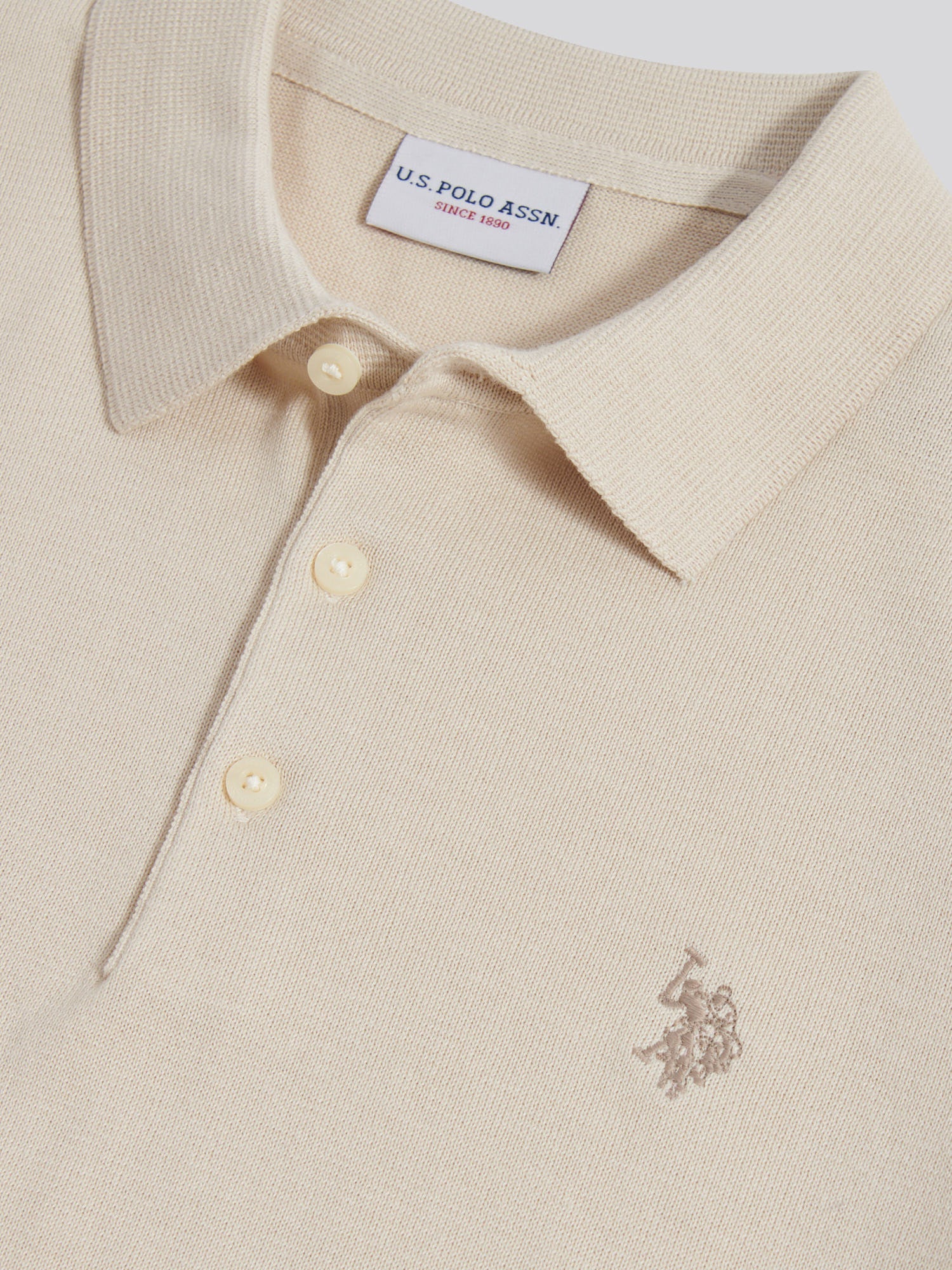Mens Combed Cotton Polo Shirt Beige - Image 8