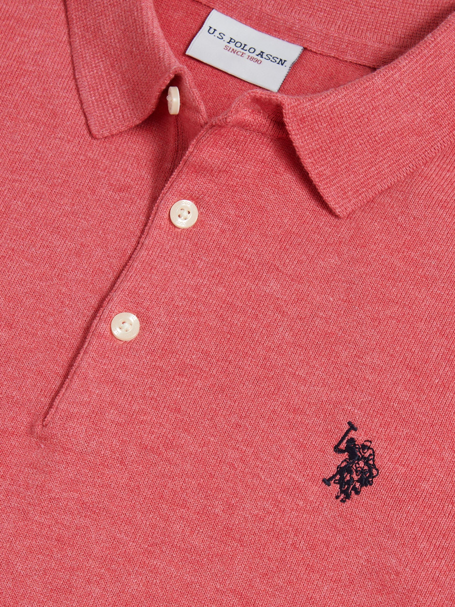 Mens Combed Cotton Polo Shirt Slate Rose Marl - Image 7