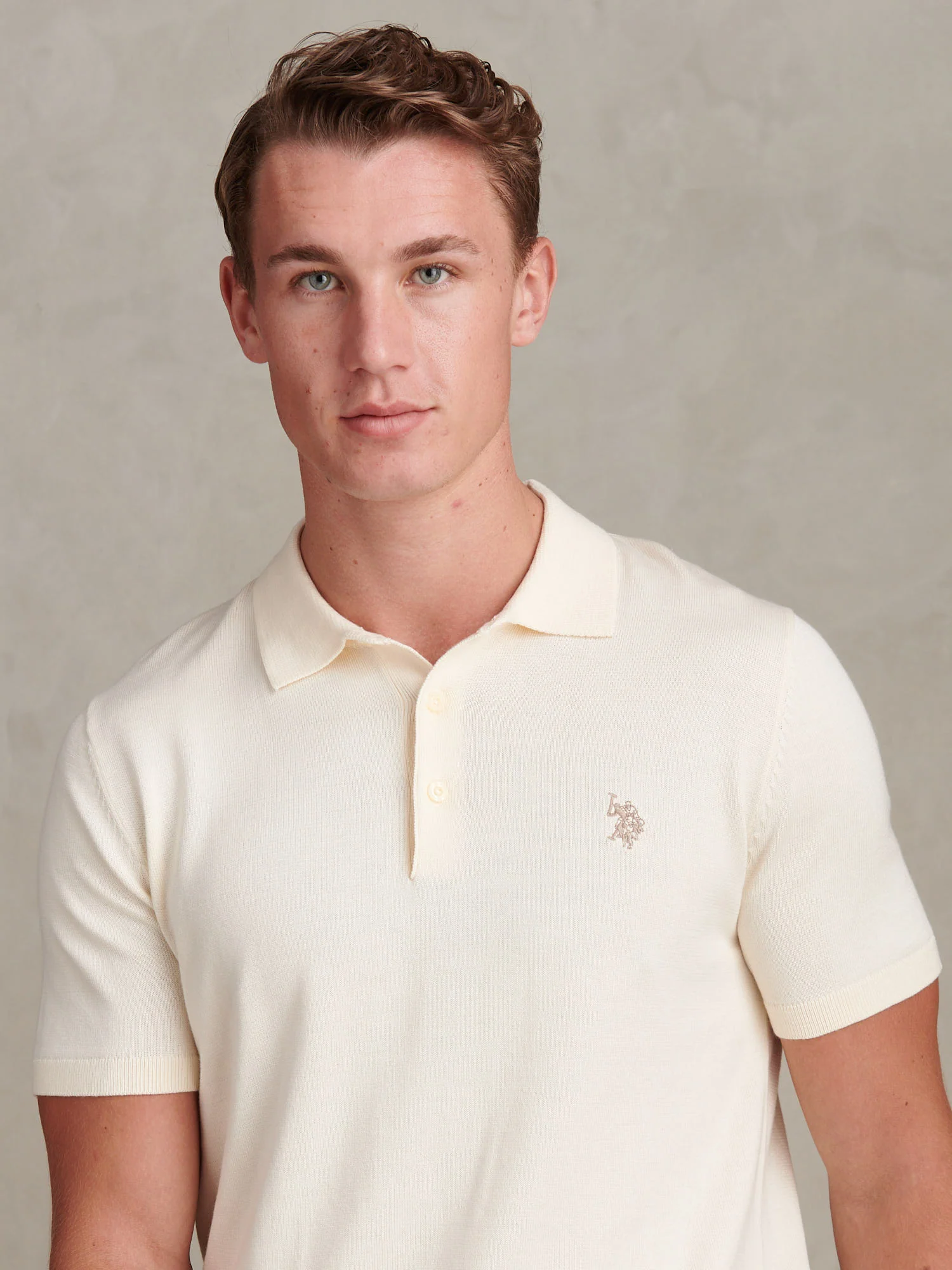 Mens Combed Cotton Polo Shirt Whisper White - Image 2