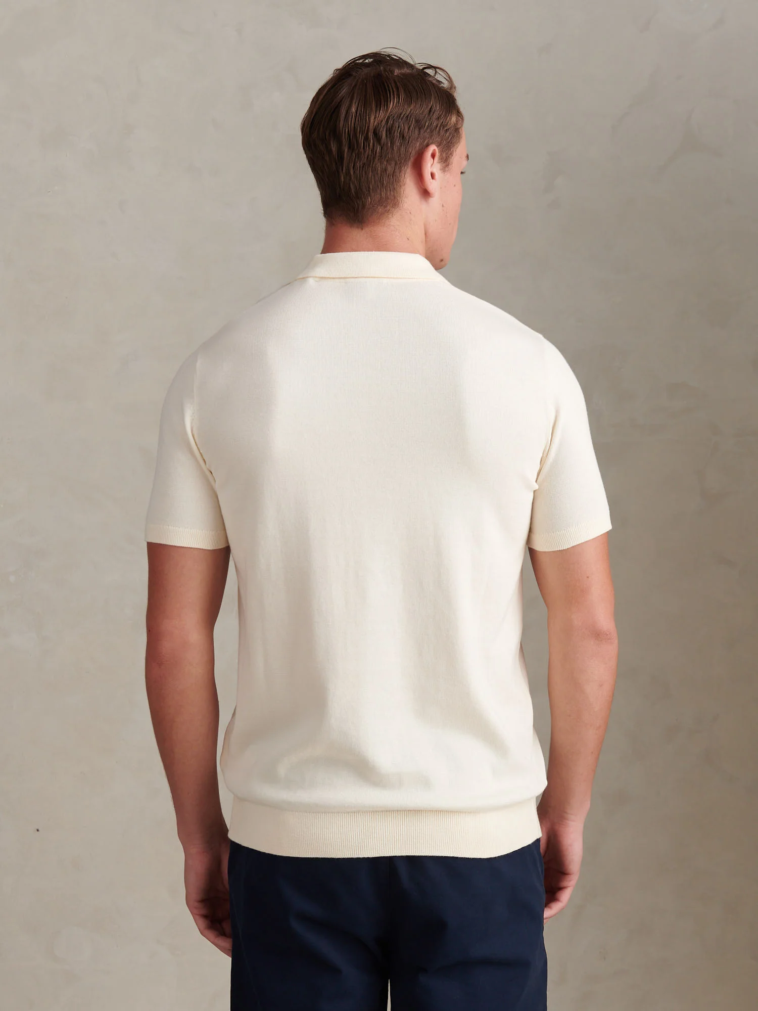 Mens Combed Cotton Polo Shirt Whisper White - Image 4