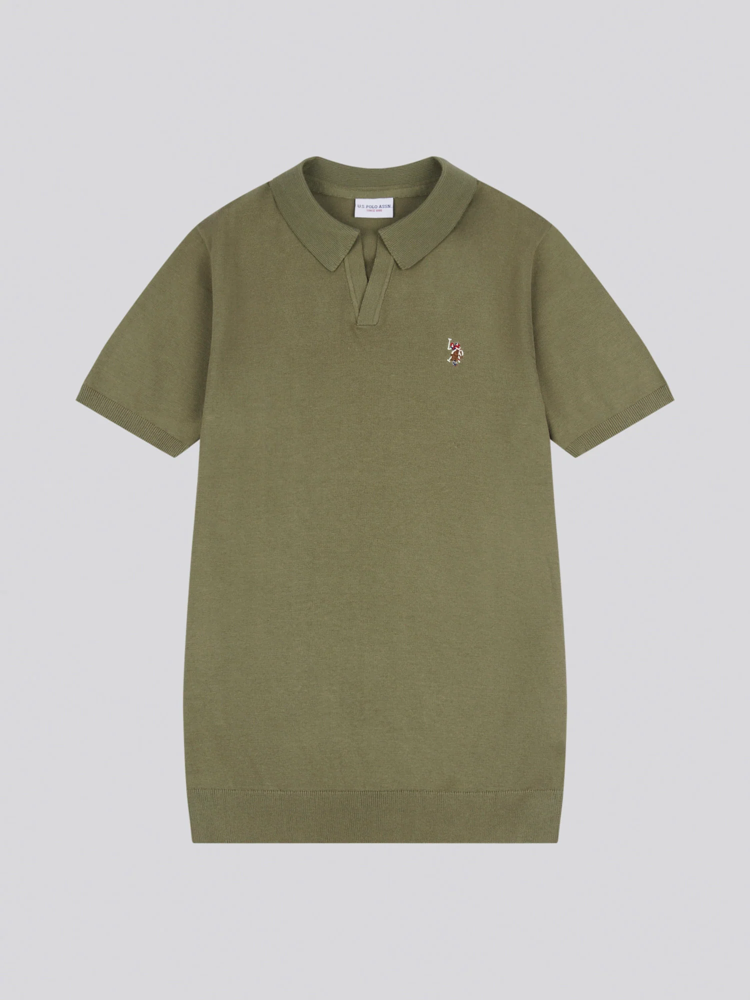 Mens Combed Cotton Revere Polo Shirt in Mulled Basil/Multi coloured DHM - Image 5