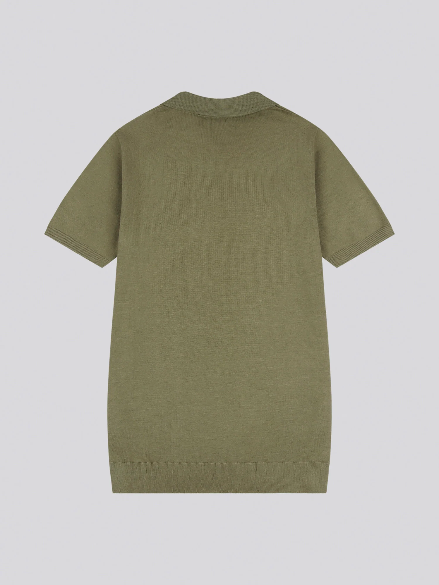 Mens Combed Cotton Revere Polo Shirt in Mulled Basil/Multi coloured DHM - Image 6