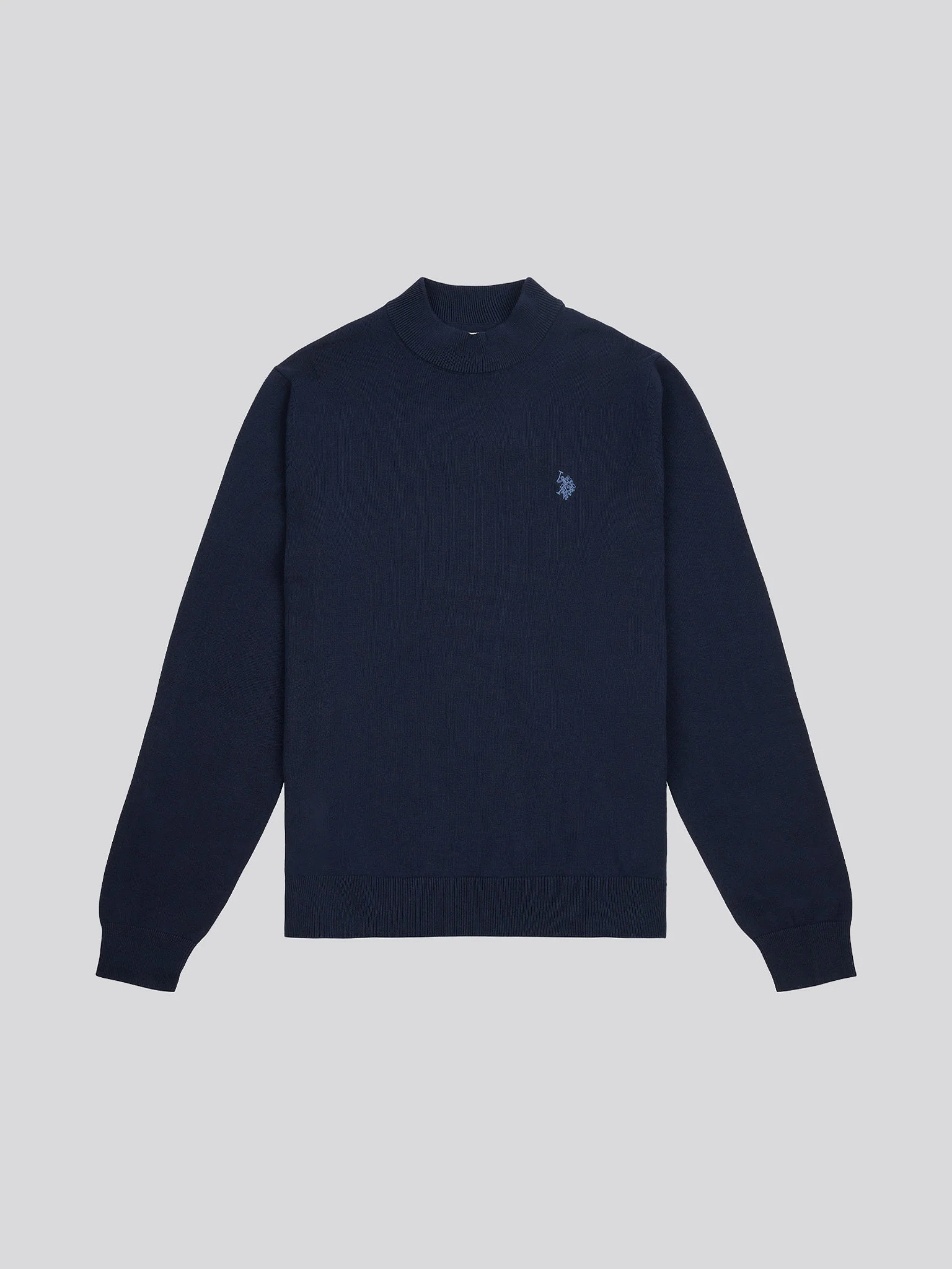 Mens Combed Cotton Turtle Neck in Dark Sapphire Navy / Moonlight Blue DHM - Image 5