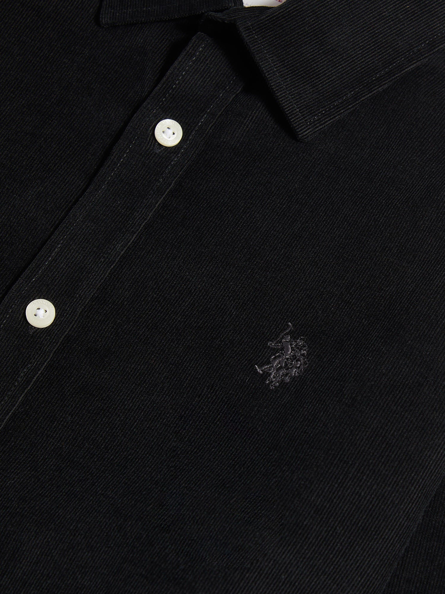 Mens Cord Shirt in Black - Image 3