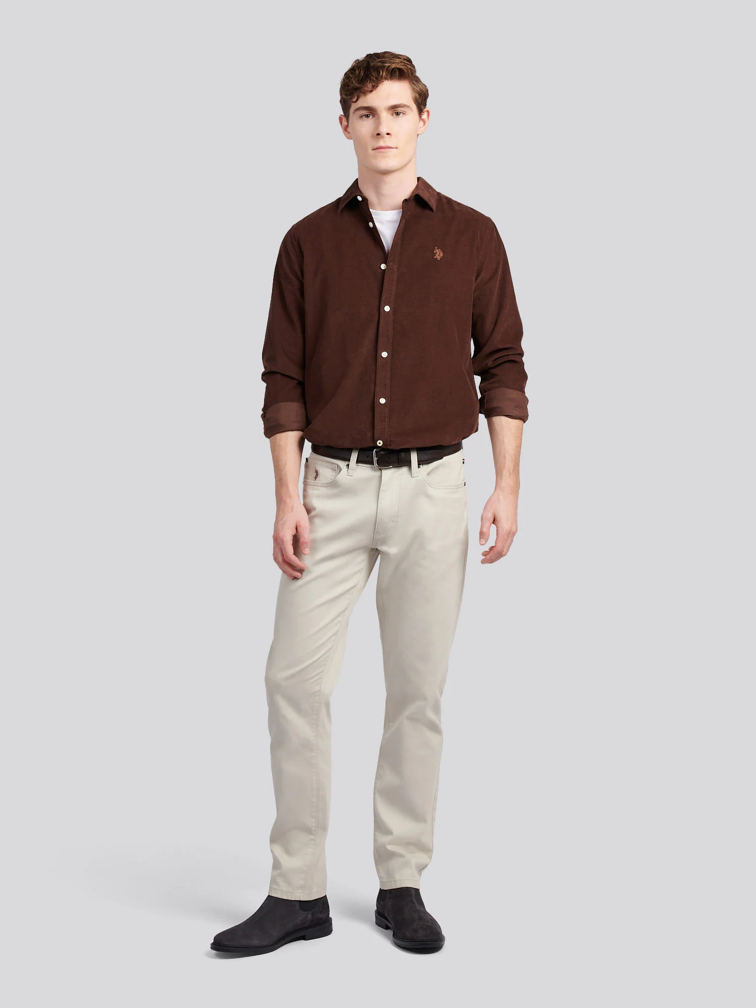 Mens Cord Shirt in Chocolate Martini - Image 3