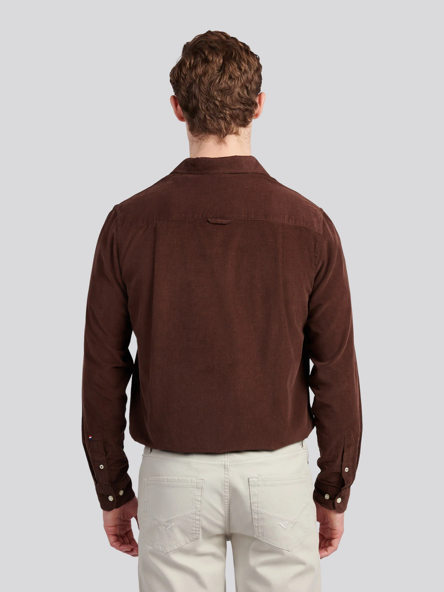 Mens Cord Shirt in Chocolate Martini - Image 4