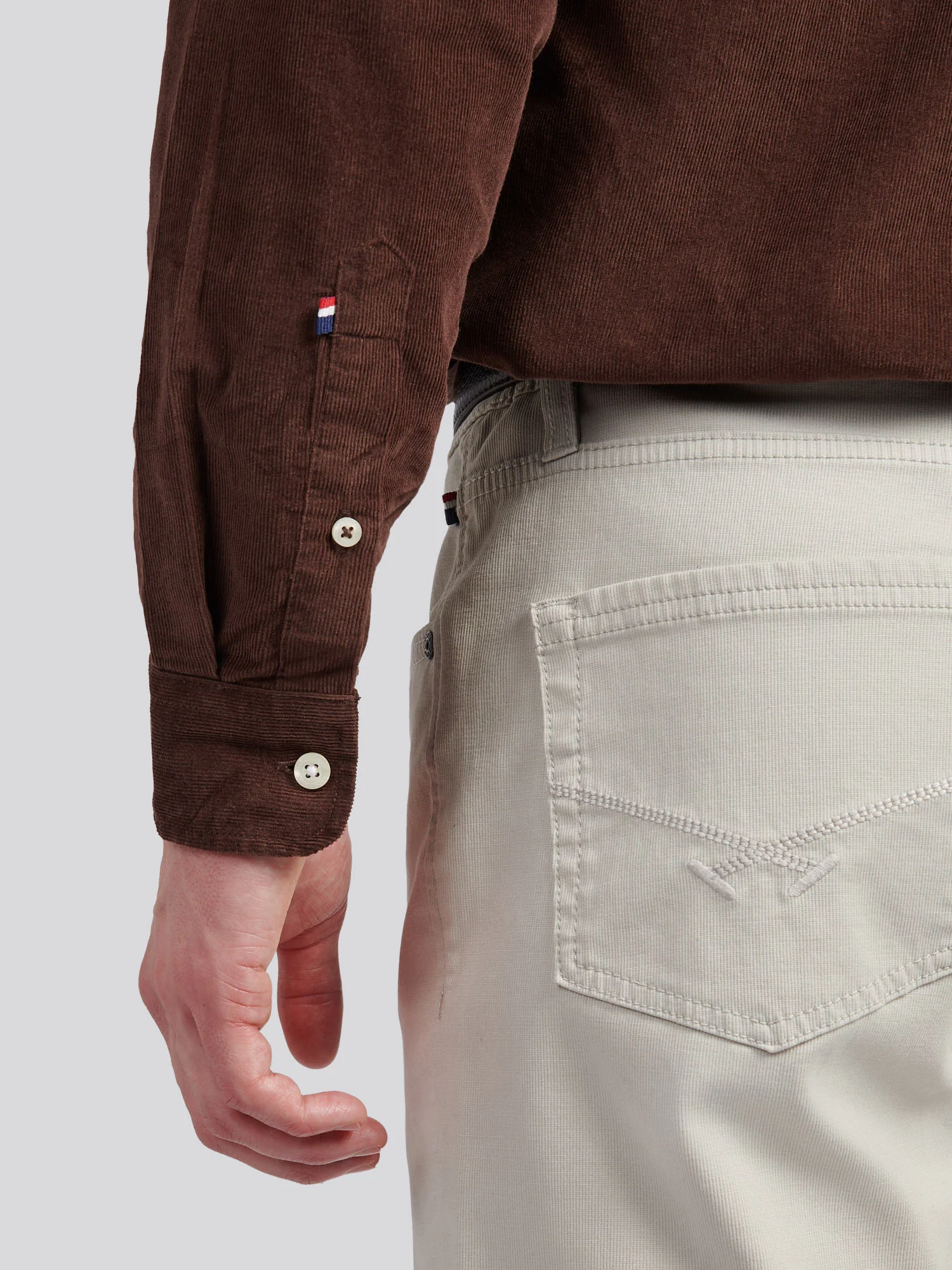 Mens Cord Shirt in Chocolate Martini - Image 5