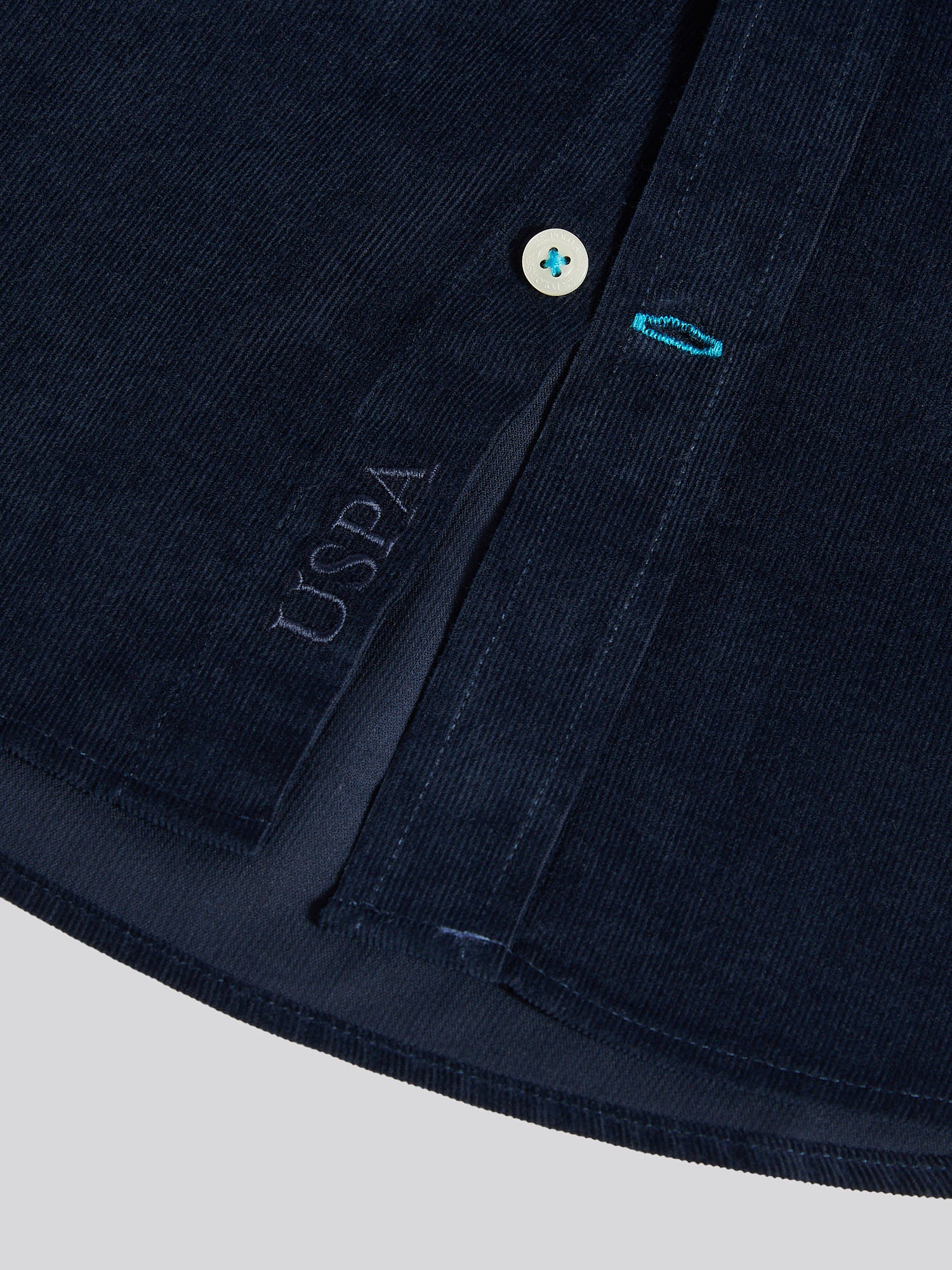 Mens Cord Shirt in Dark Sapphire Navy - Image 10