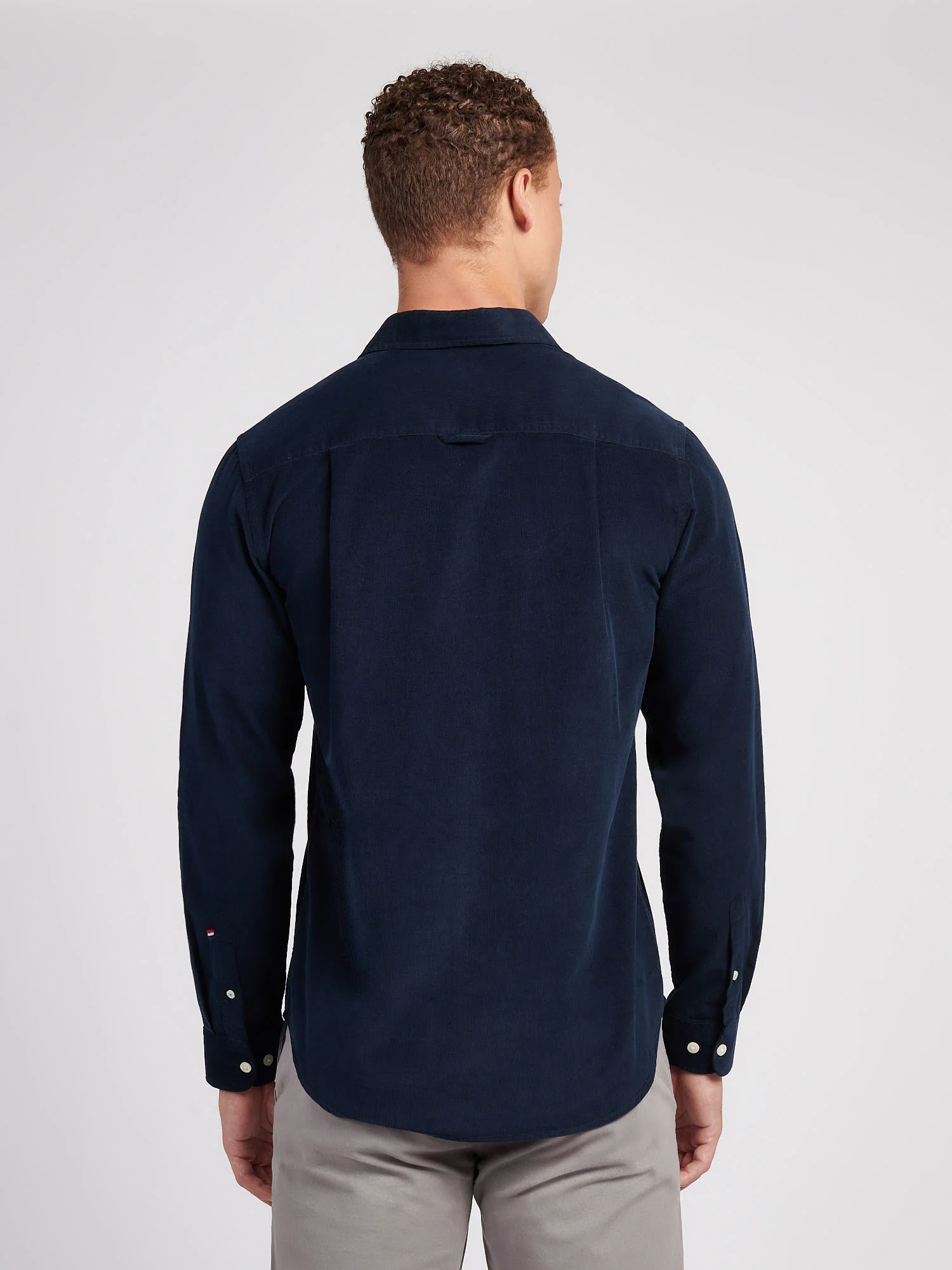 Mens Cord Shirt in Dark Sapphire Navy - Image 4