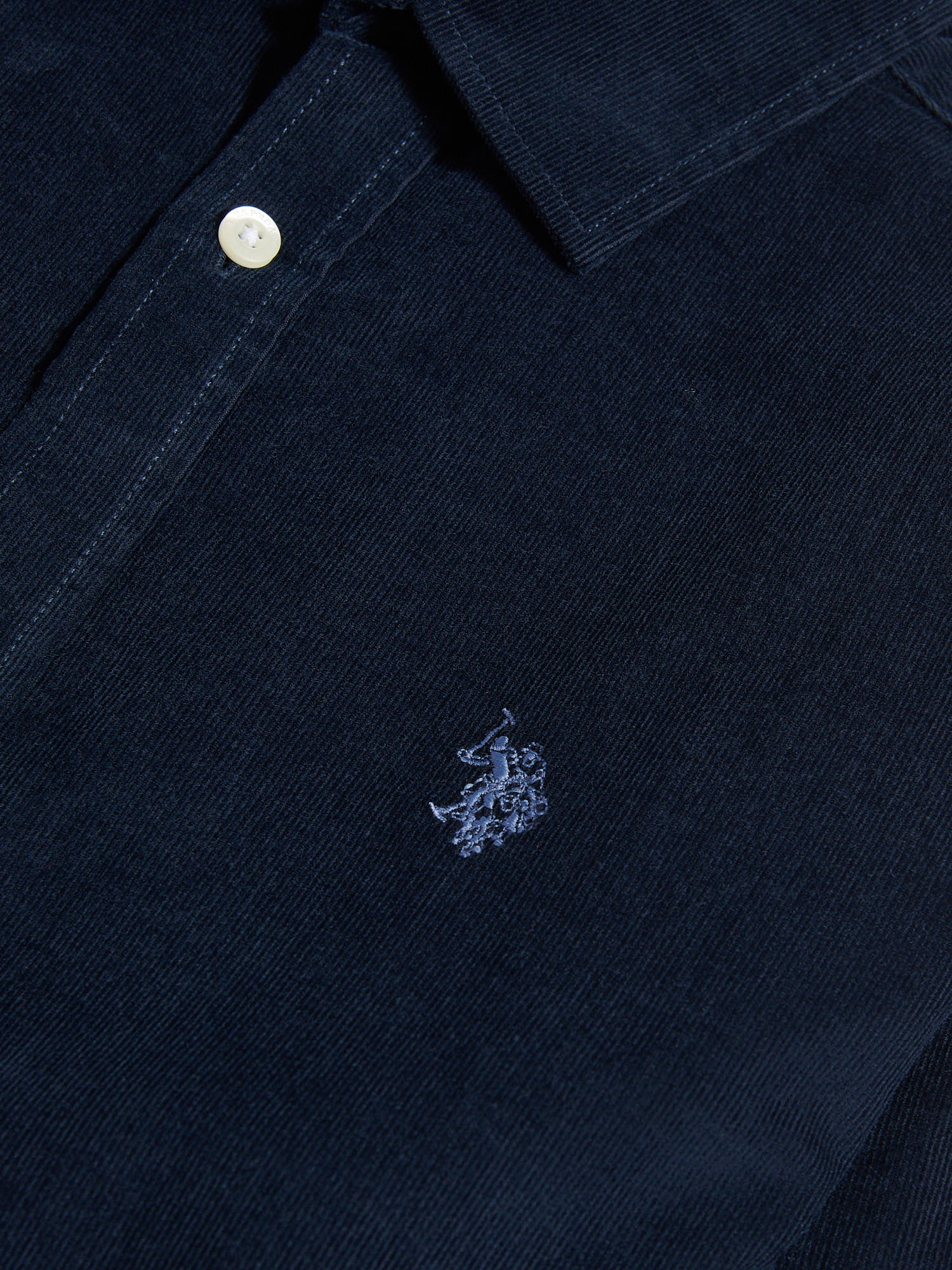 Mens Cord Shirt in Dark Sapphire Navy - Image 8