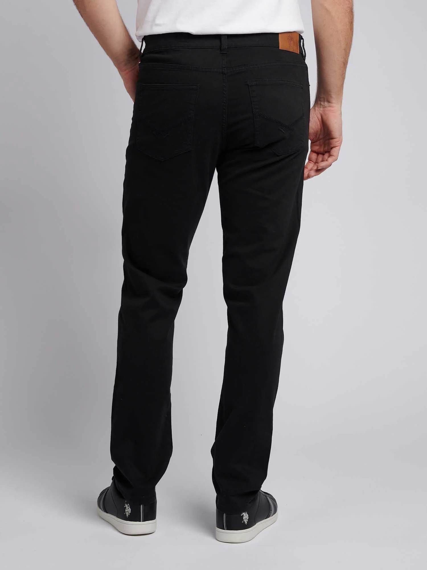 Mens Core 5 Pocket Trouser Black Bright White DHM - Image 3