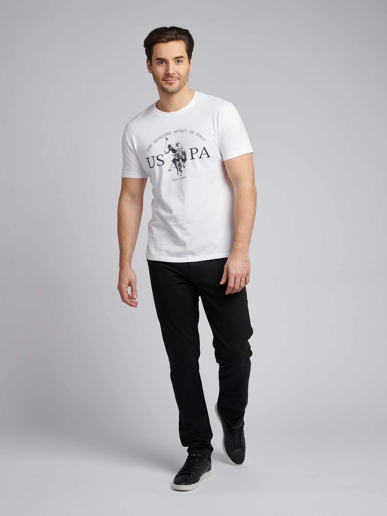 Mens Core 5 Pocket Trouser Black Bright White DHM - Image 4