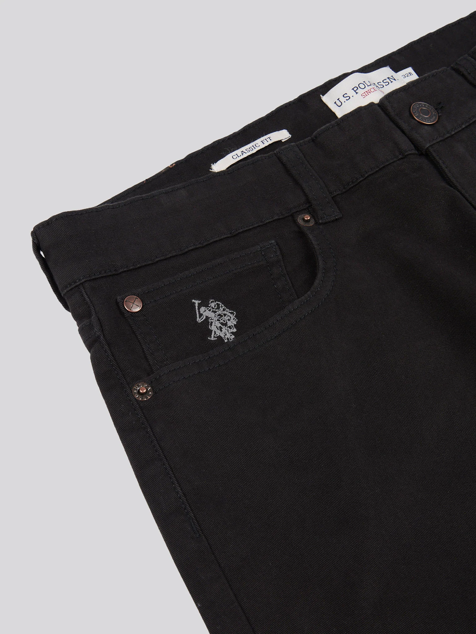 Mens Core 5 Pocket Trouser Black Bright White DHM - Image 8