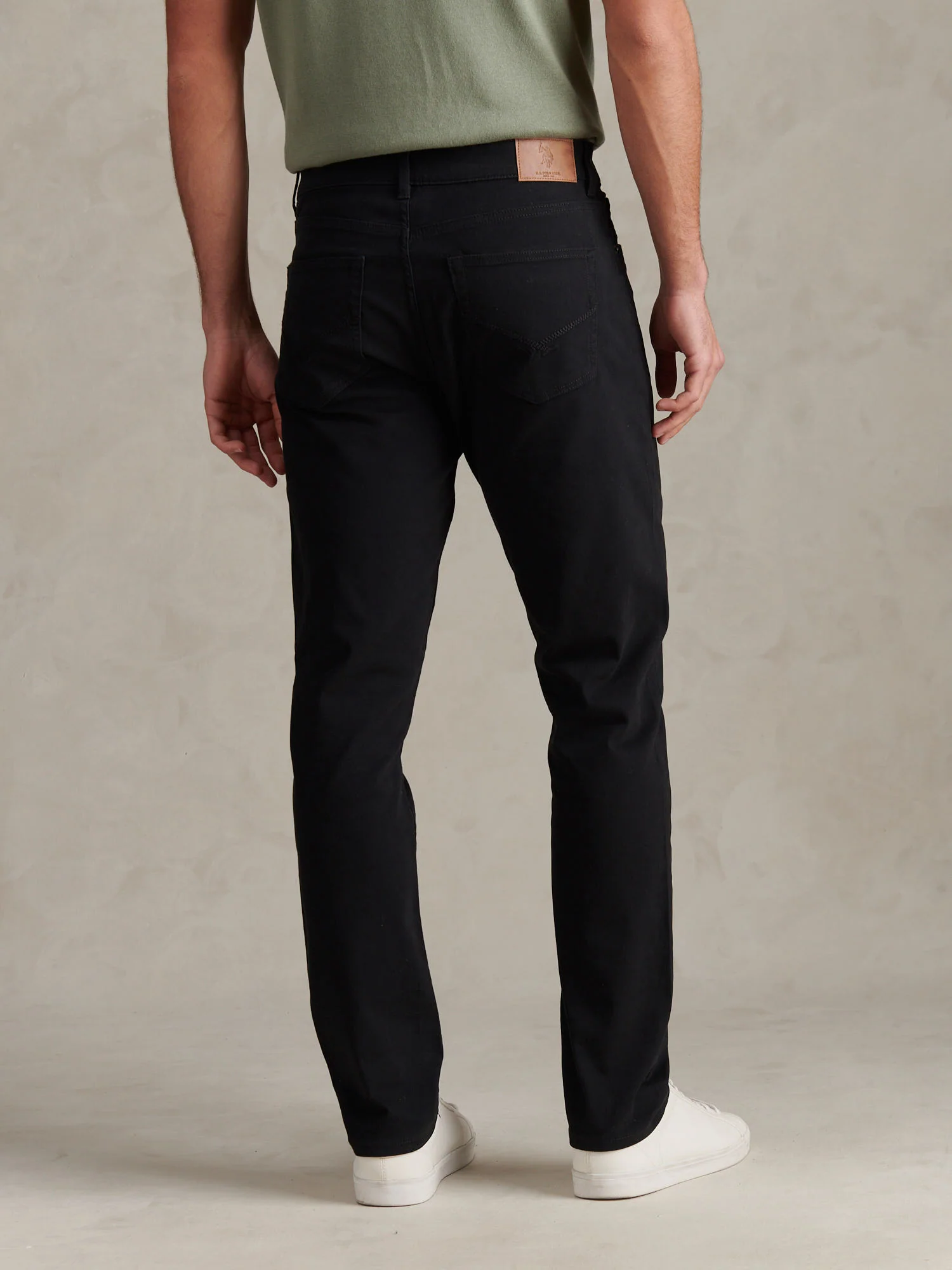 Mens Core 5 Pocket Trouser Black Bright White DHM - Image 4