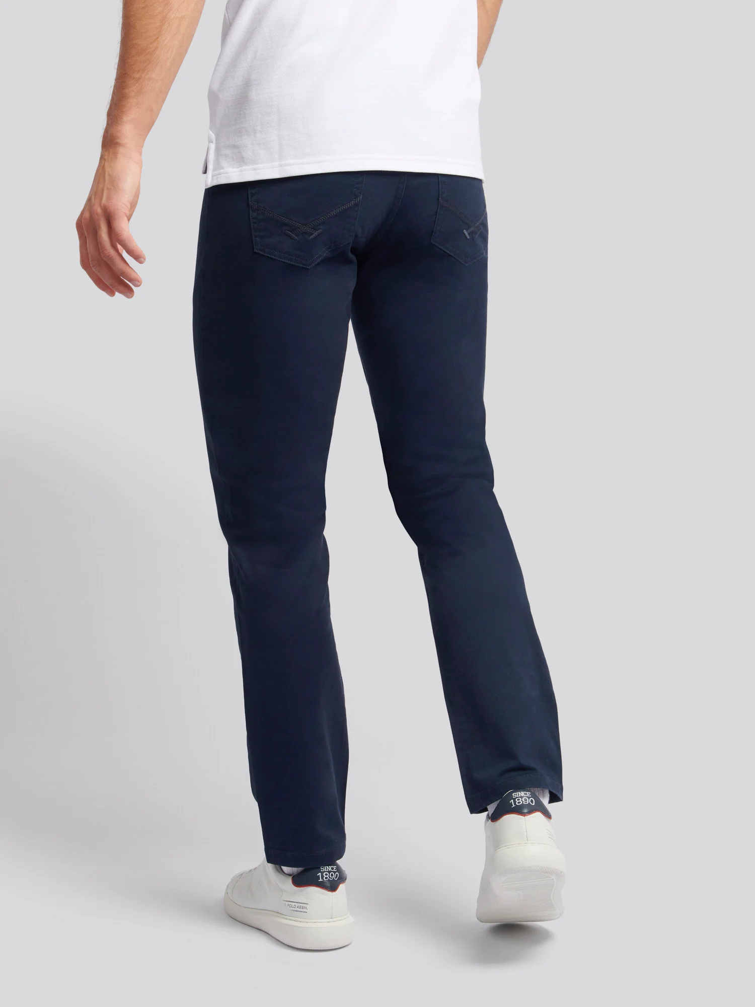 Mens Core 5 Pocket Trouser Dark Sapphire Navy / Haute Red DHM - Image 4