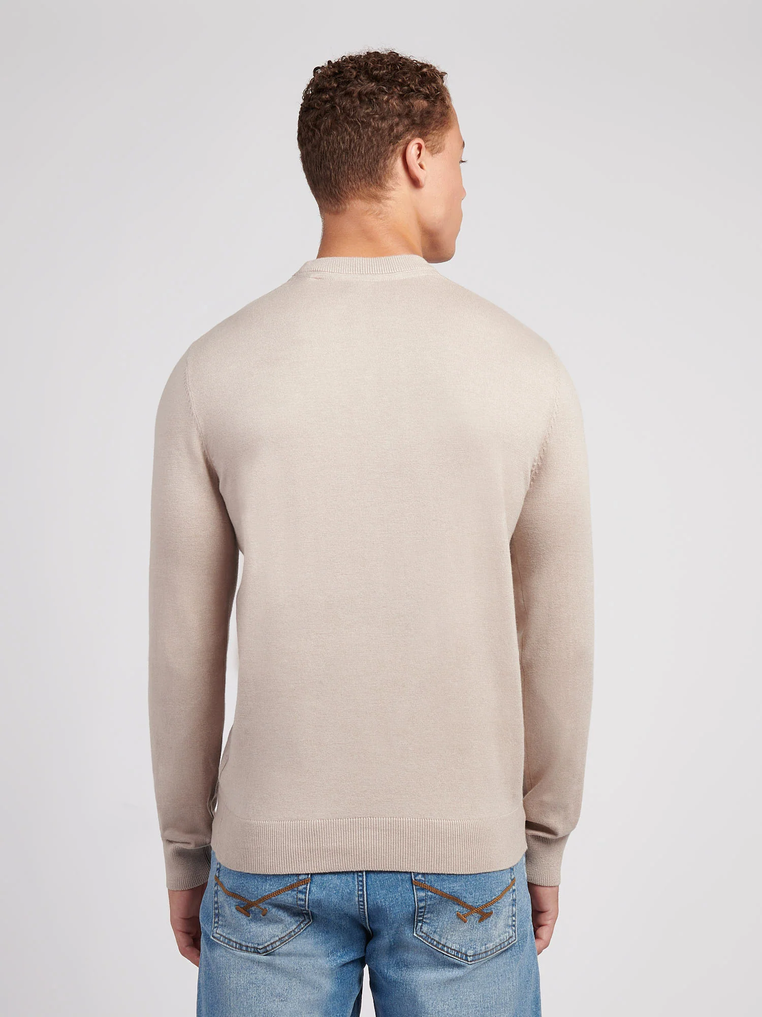 Mens Cotton Crewneck in Atmosphere - Image 4