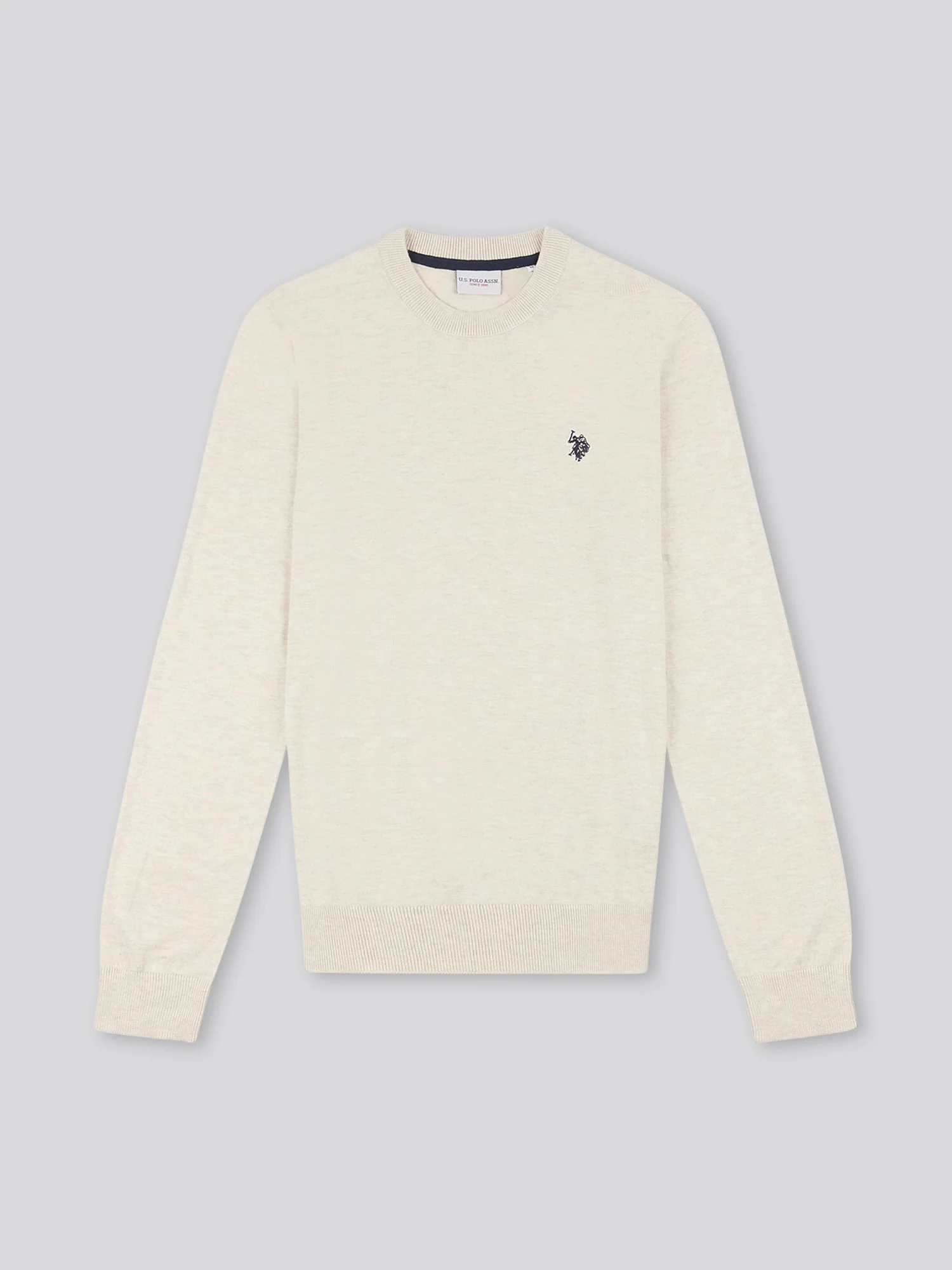Mens Cotton Crewneck in Birch Marl - Image 5