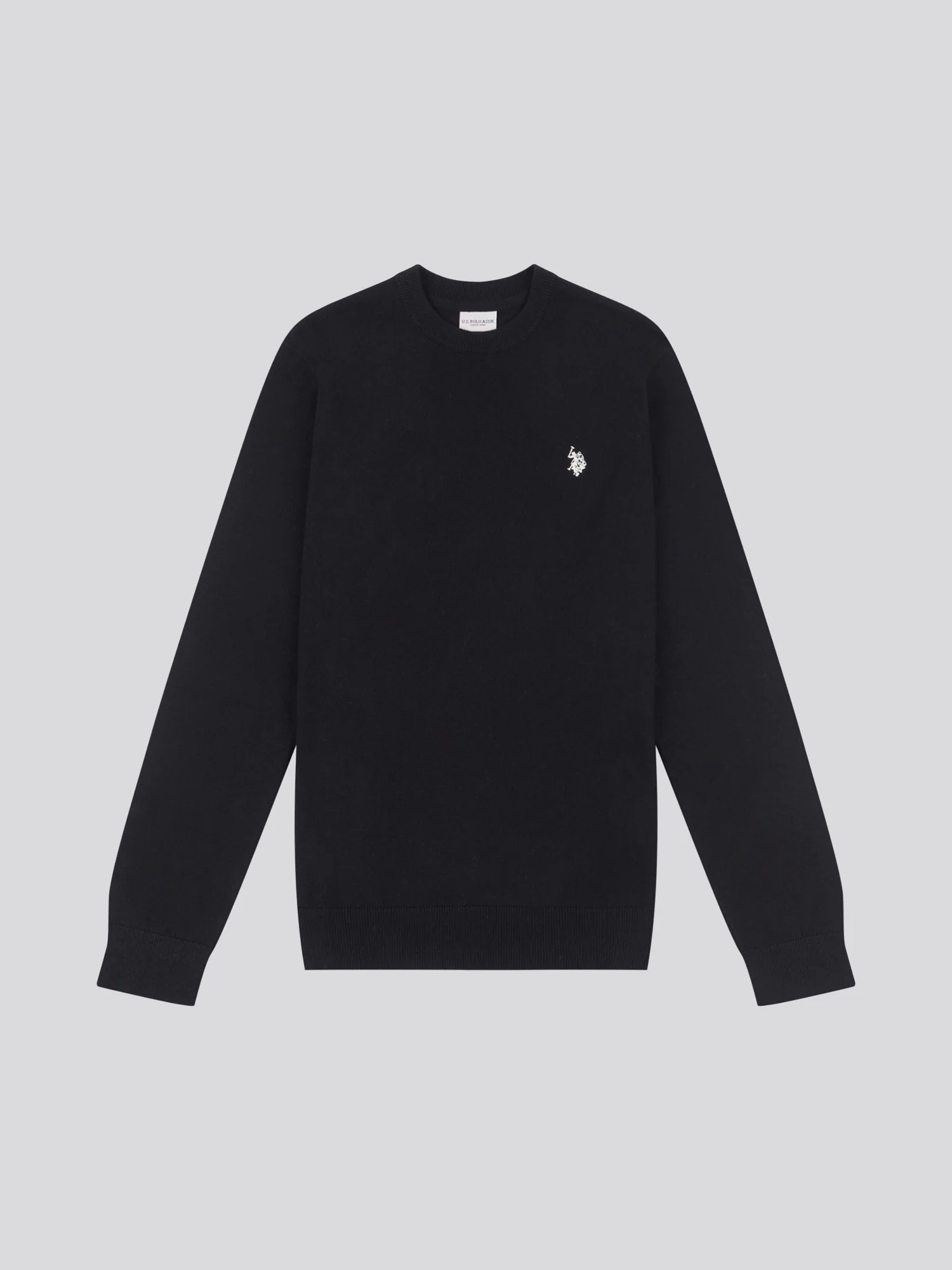Mens Cotton Crewneck in Black Bright White DHM - Image 5