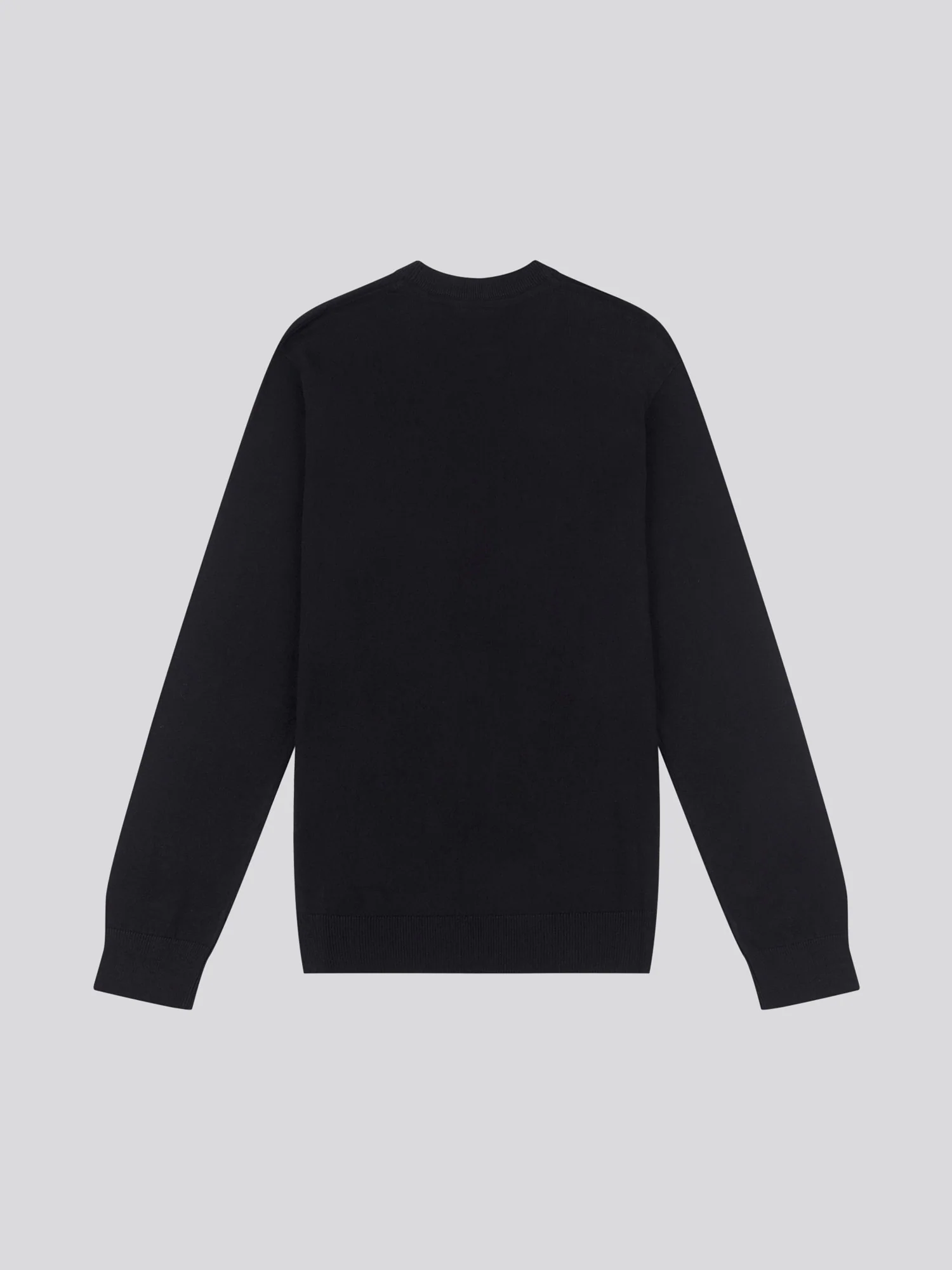 Mens Cotton Crewneck in Black Bright White DHM - Image 6