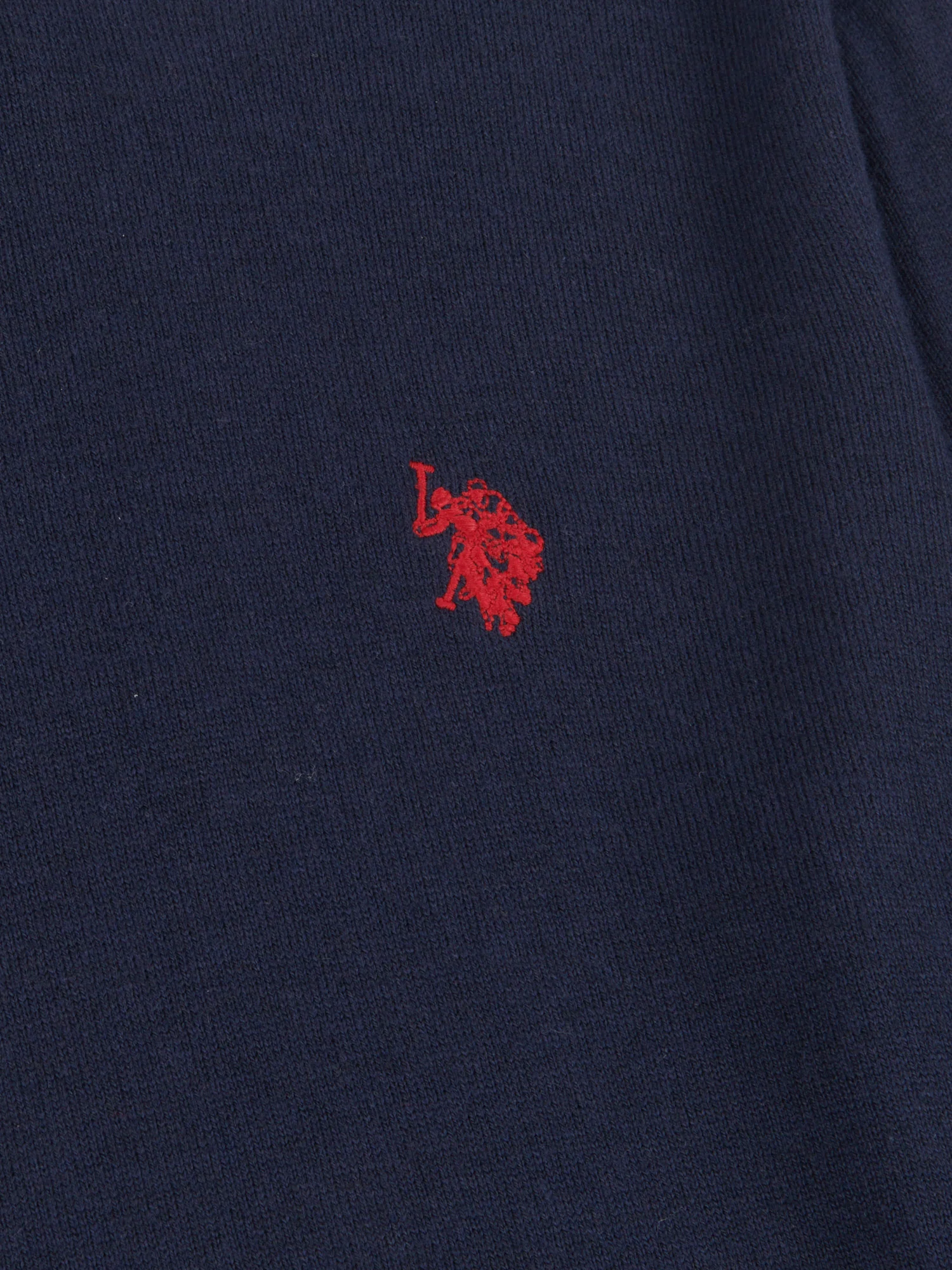 Mens Cotton Crewneck in Dark Sapphire Navy / Haute Red DHM - Image 7