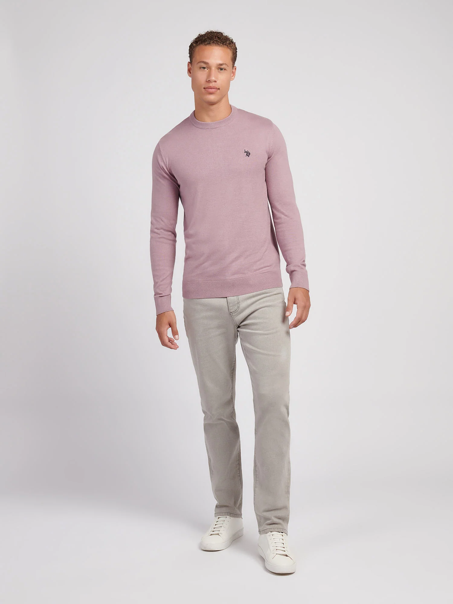 Mens Cotton Crewneck in Elderberry - Image 3