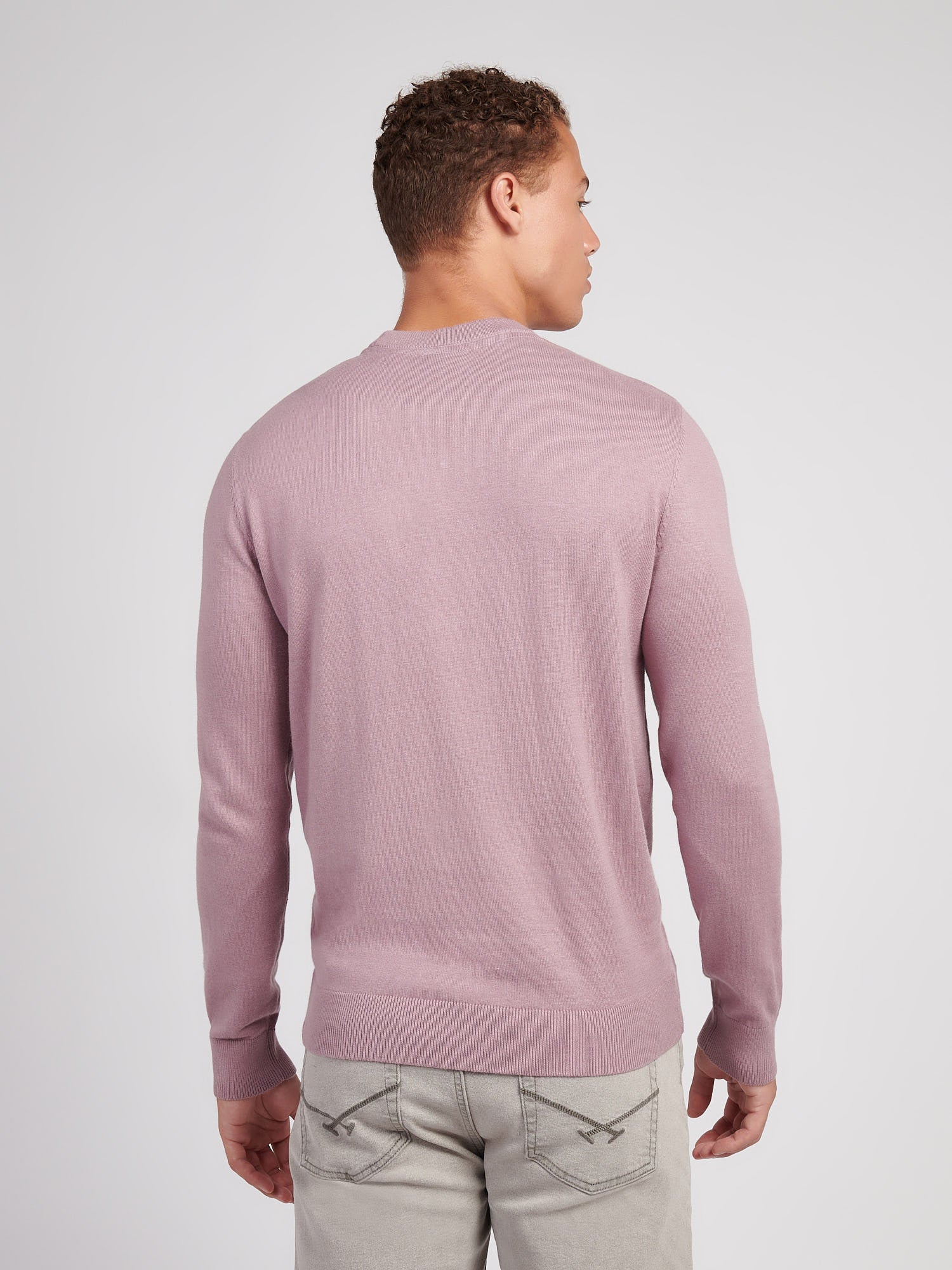 Mens Cotton Crewneck in Elderberry - Image 4