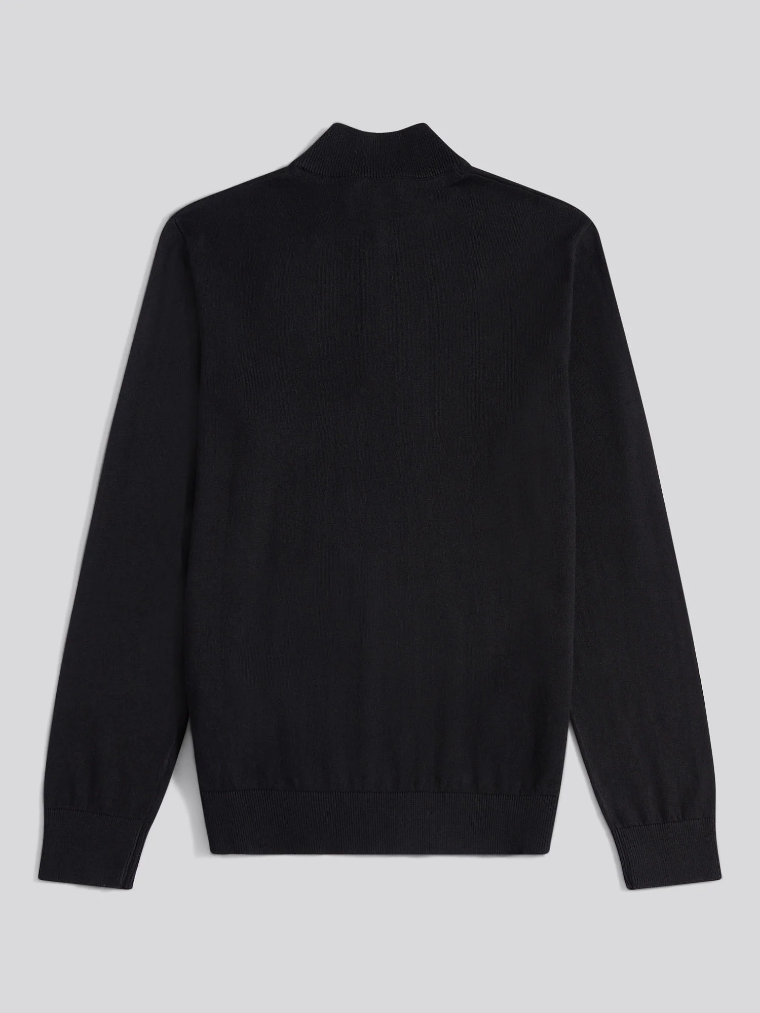 Mens Cotton Funnel Neck 1/4 Zip Knit in Black Bright White DHM - Image 6