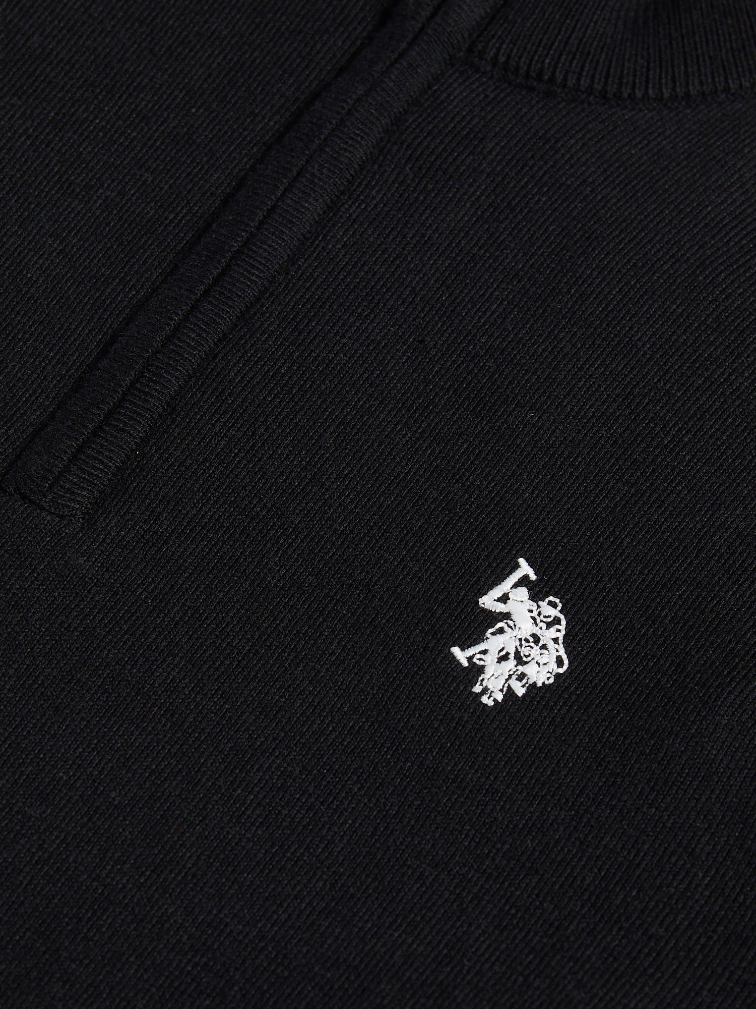 Mens Cotton Funnel Neck 1/4 Zip Knit in Black Bright White DHM - Image 7