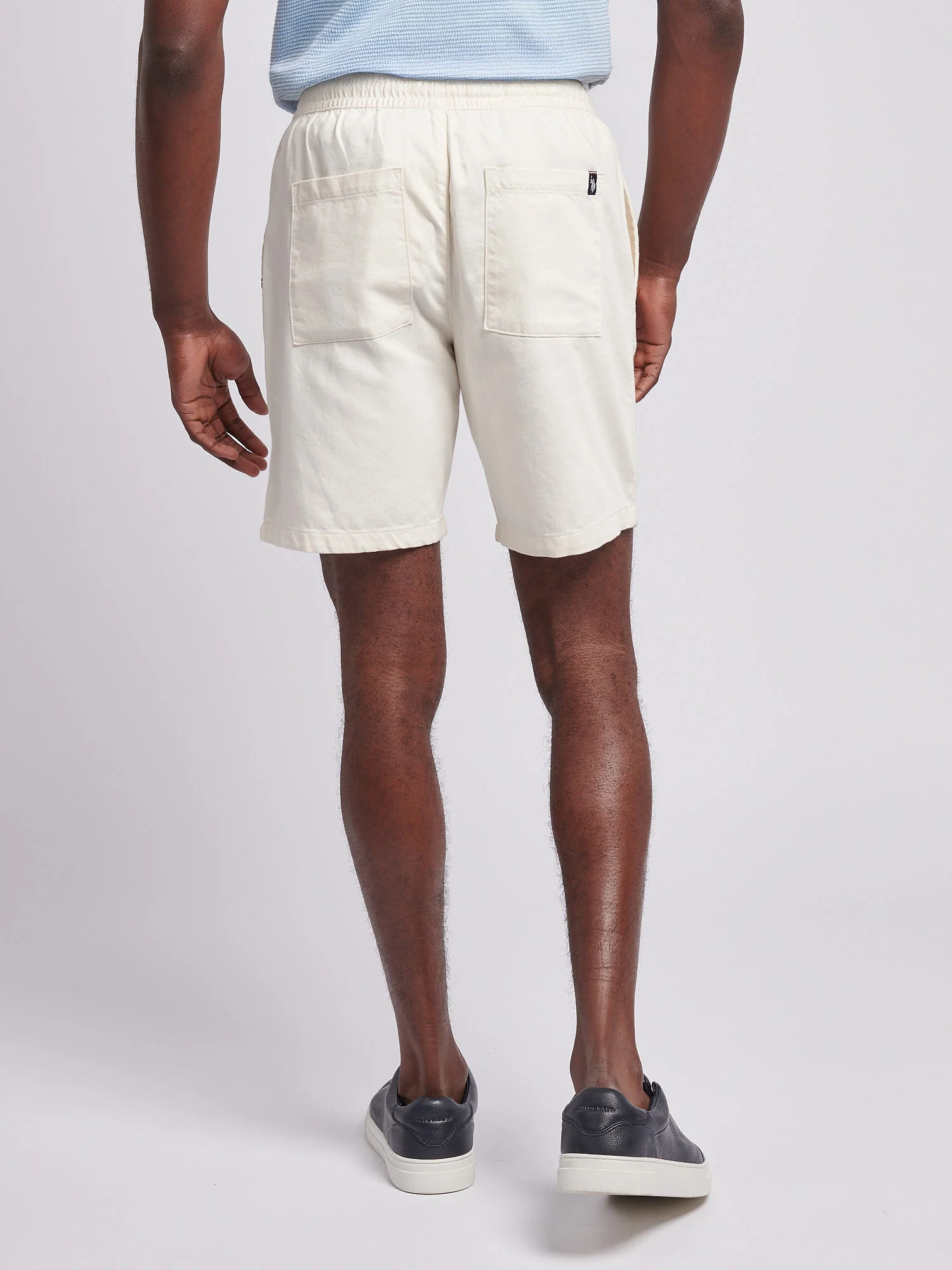 Mens Cotton Twill Drawstring Short in Whisper White - Image 4