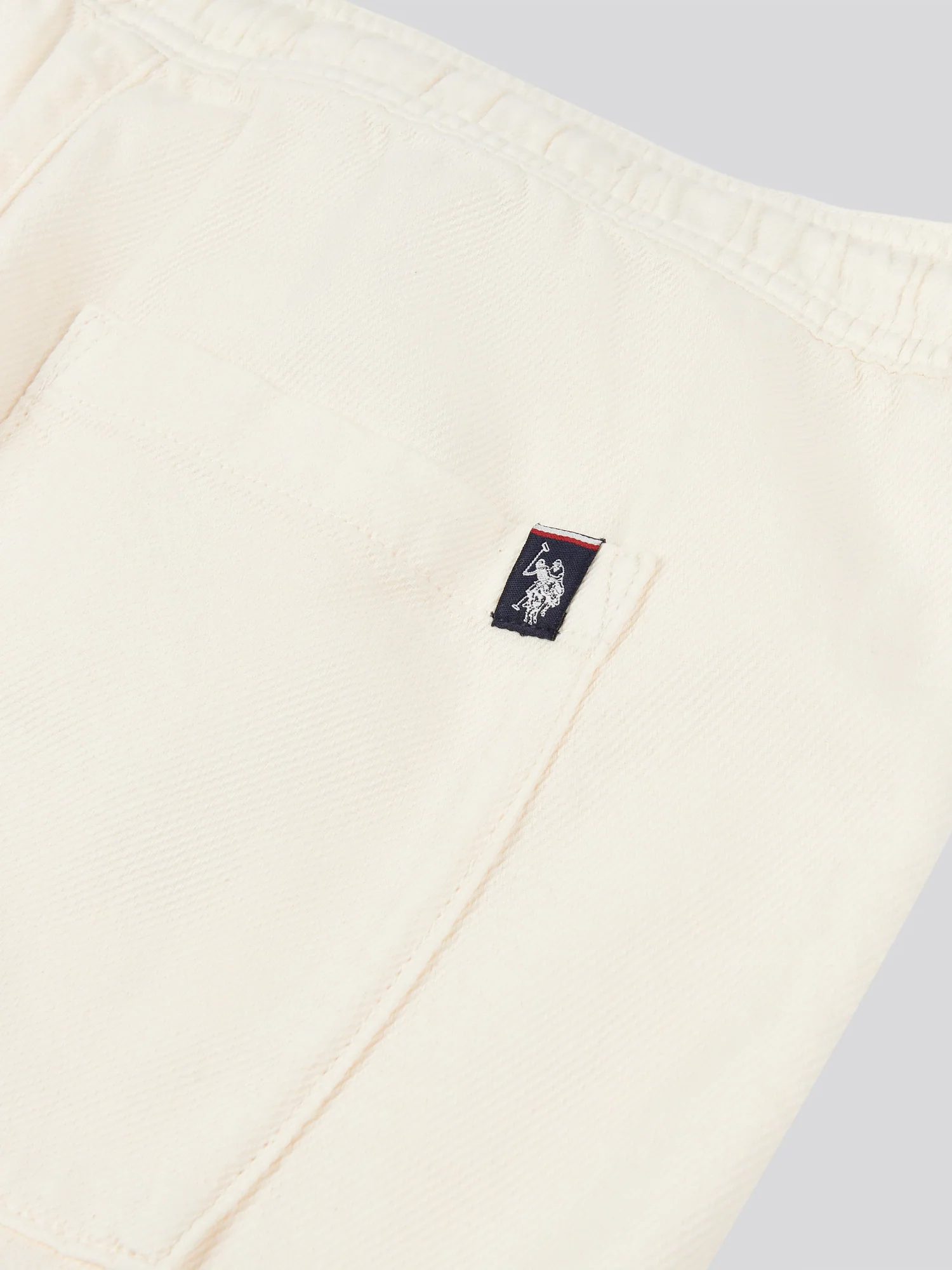 Mens Cotton Twill Drawstring Short in Whisper White - Image 8