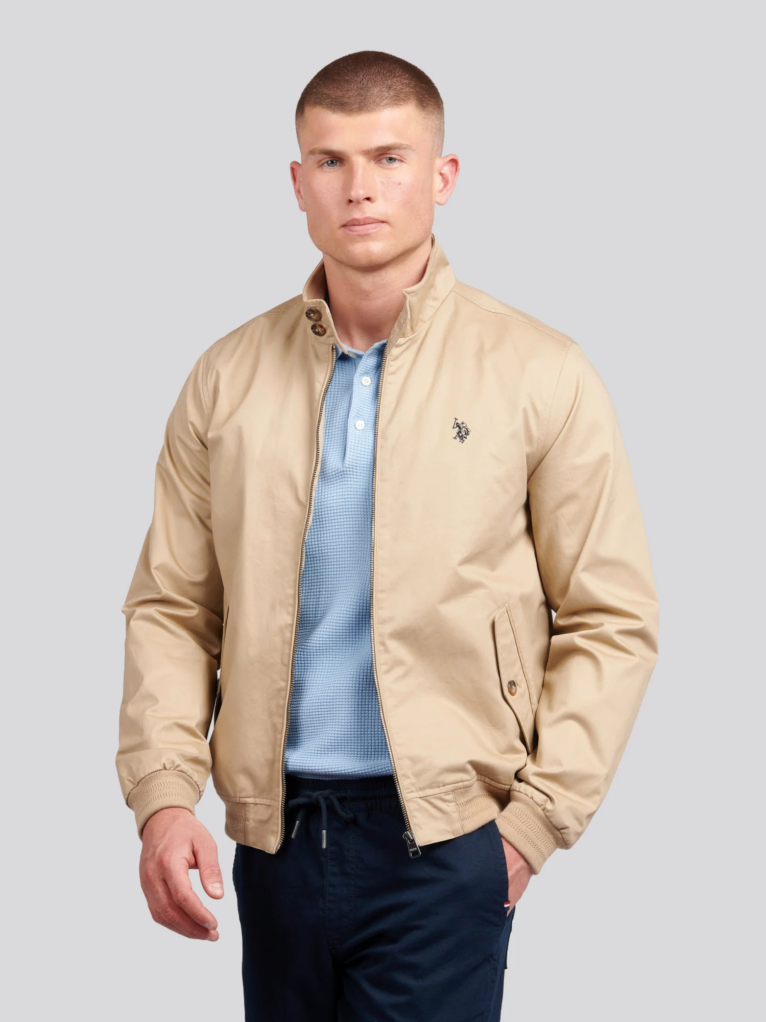 Mens Cotton Twill Harrington Jacket Cornstalk
