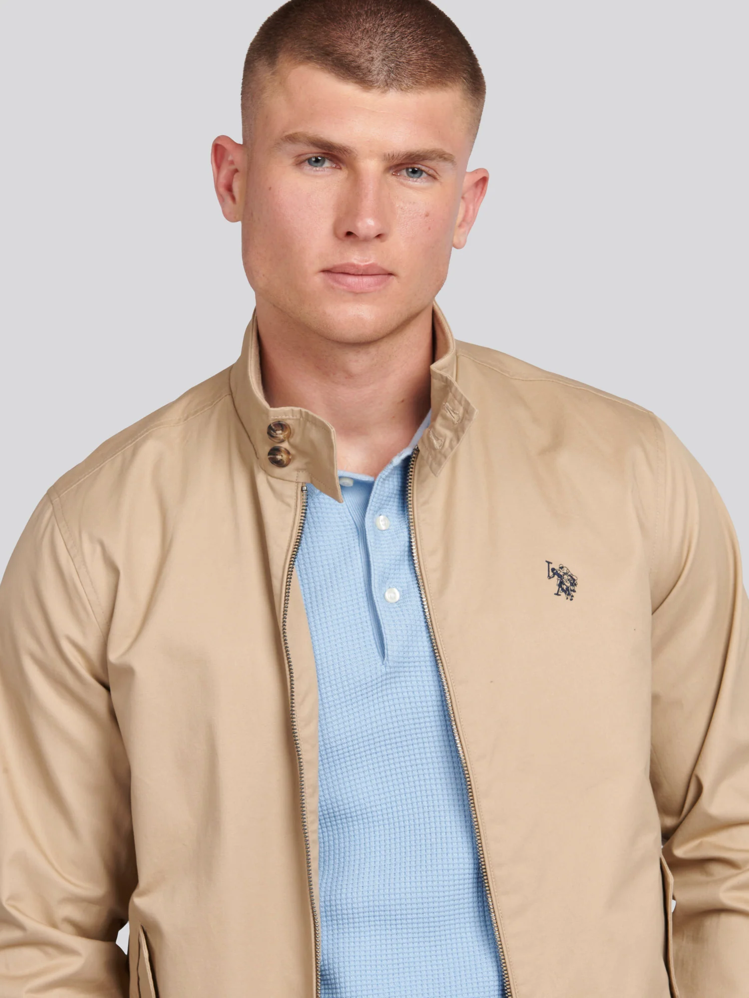 Mens Cotton Twill Harrington Jacket Cornstalk - Image 2