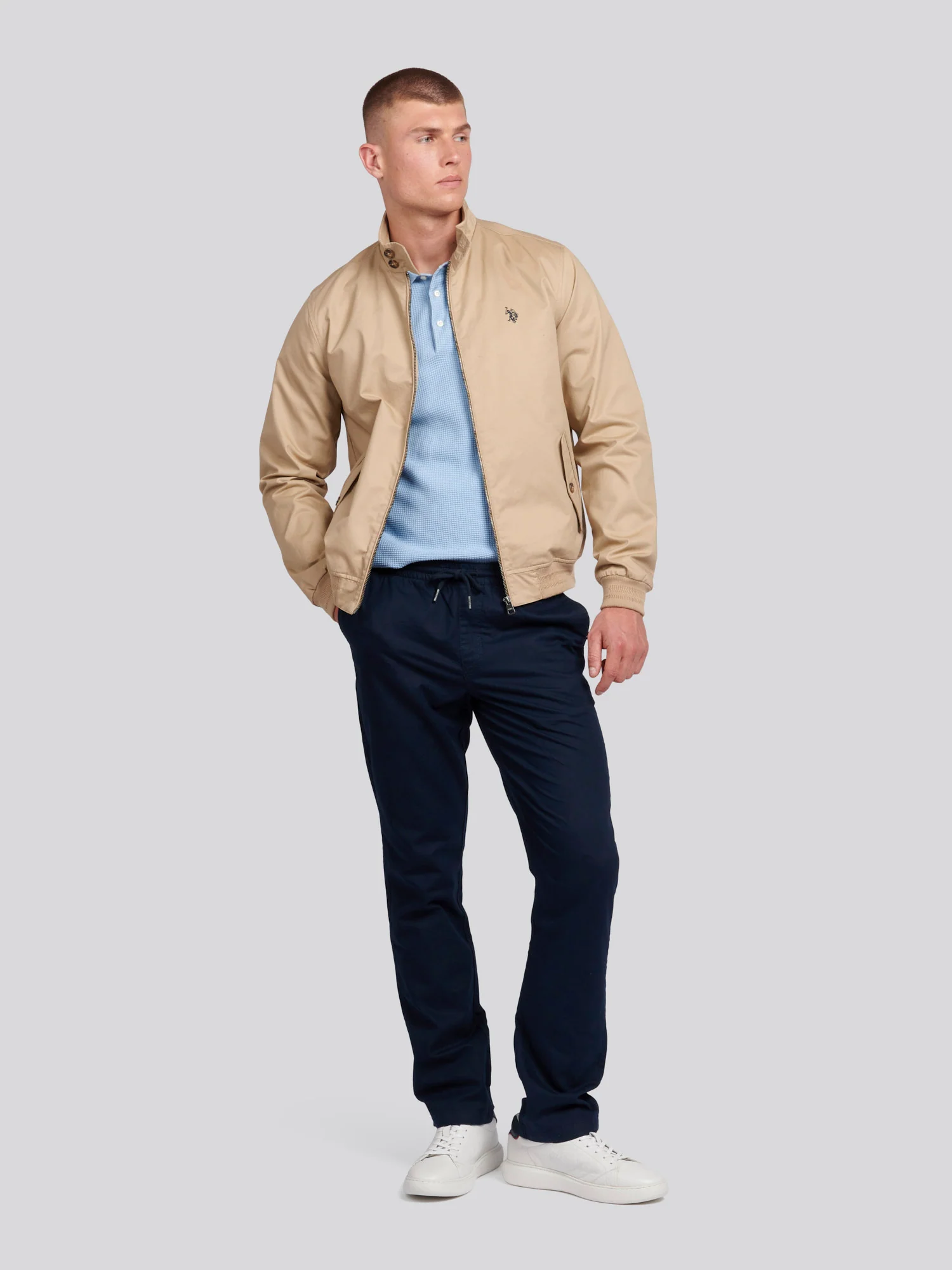 Mens Cotton Twill Harrington Jacket Cornstalk - Image 3