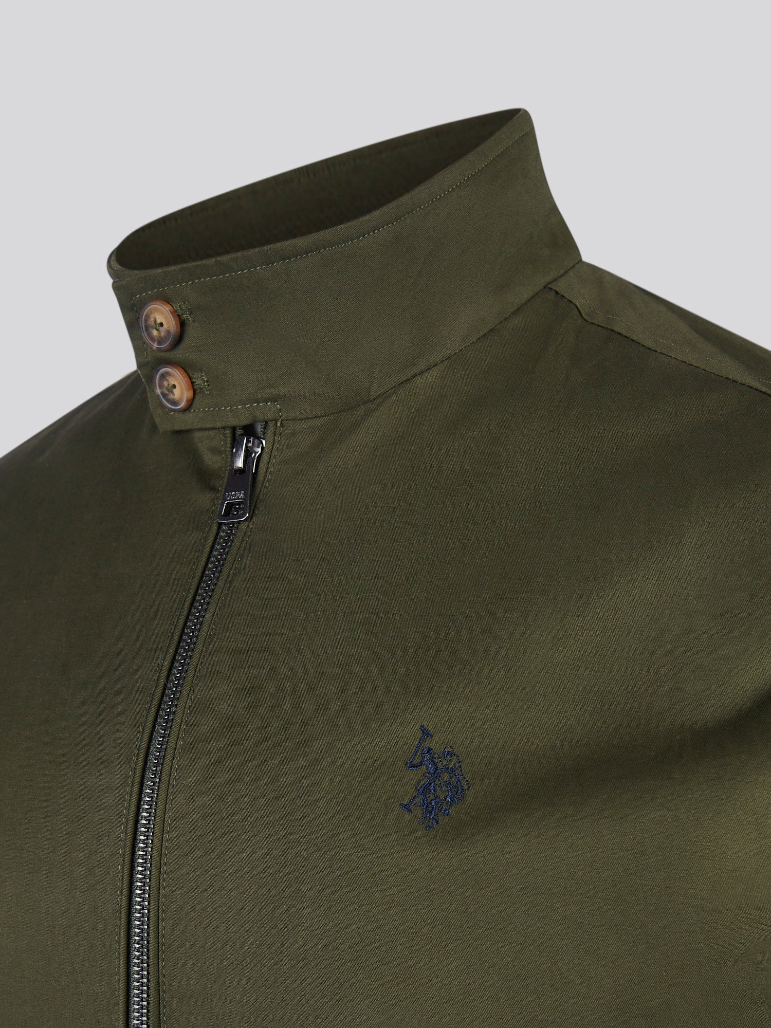 Mens Cotton Twill Harrington Jacket Forest Night - Image 4