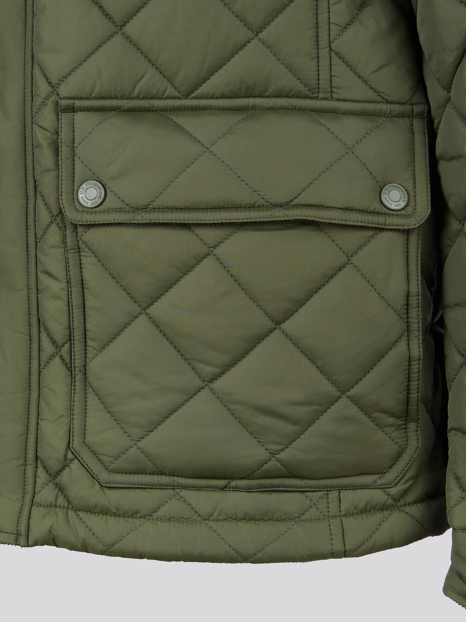 Mens Diamond Quilted Funnel Jacket in Forest Night - Image 13