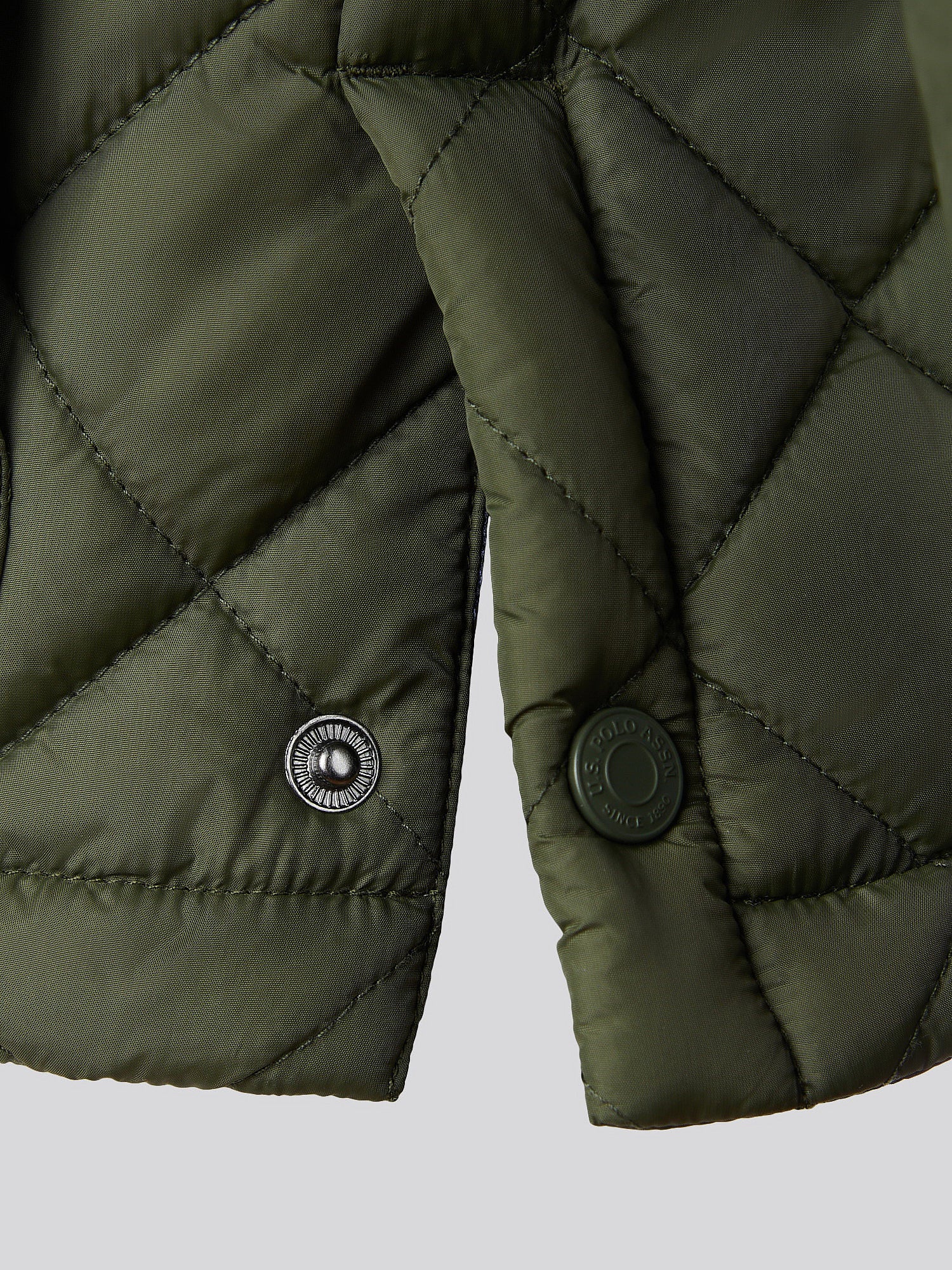 Mens Diamond Quilted Funnel Jacket in Forest Night - Image 14