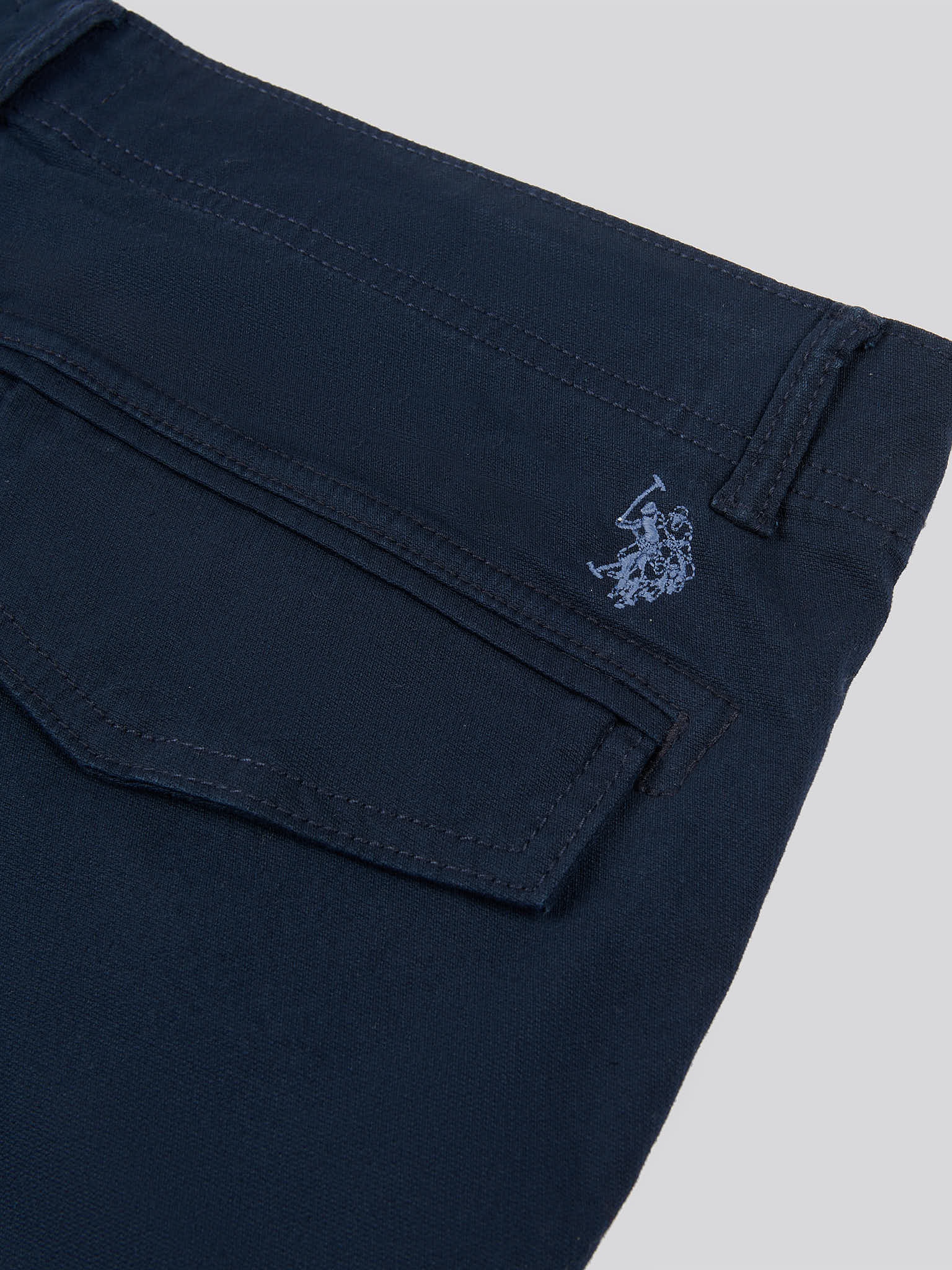 Mens Dobby Weave Cargo Short in Dark Sapphire Navy / Moonlight Blue DHM - Image 7