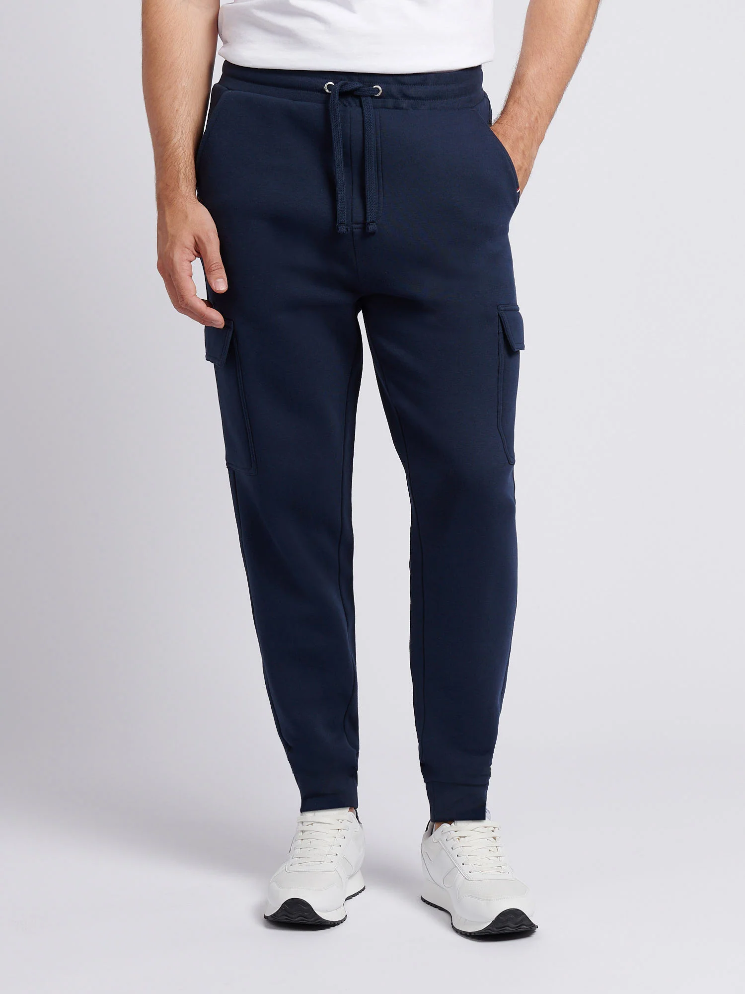 Mens Double Horsemen Cargo Sweat Jogger in Dark Sapphire Navy / Moonlight Blue DHM