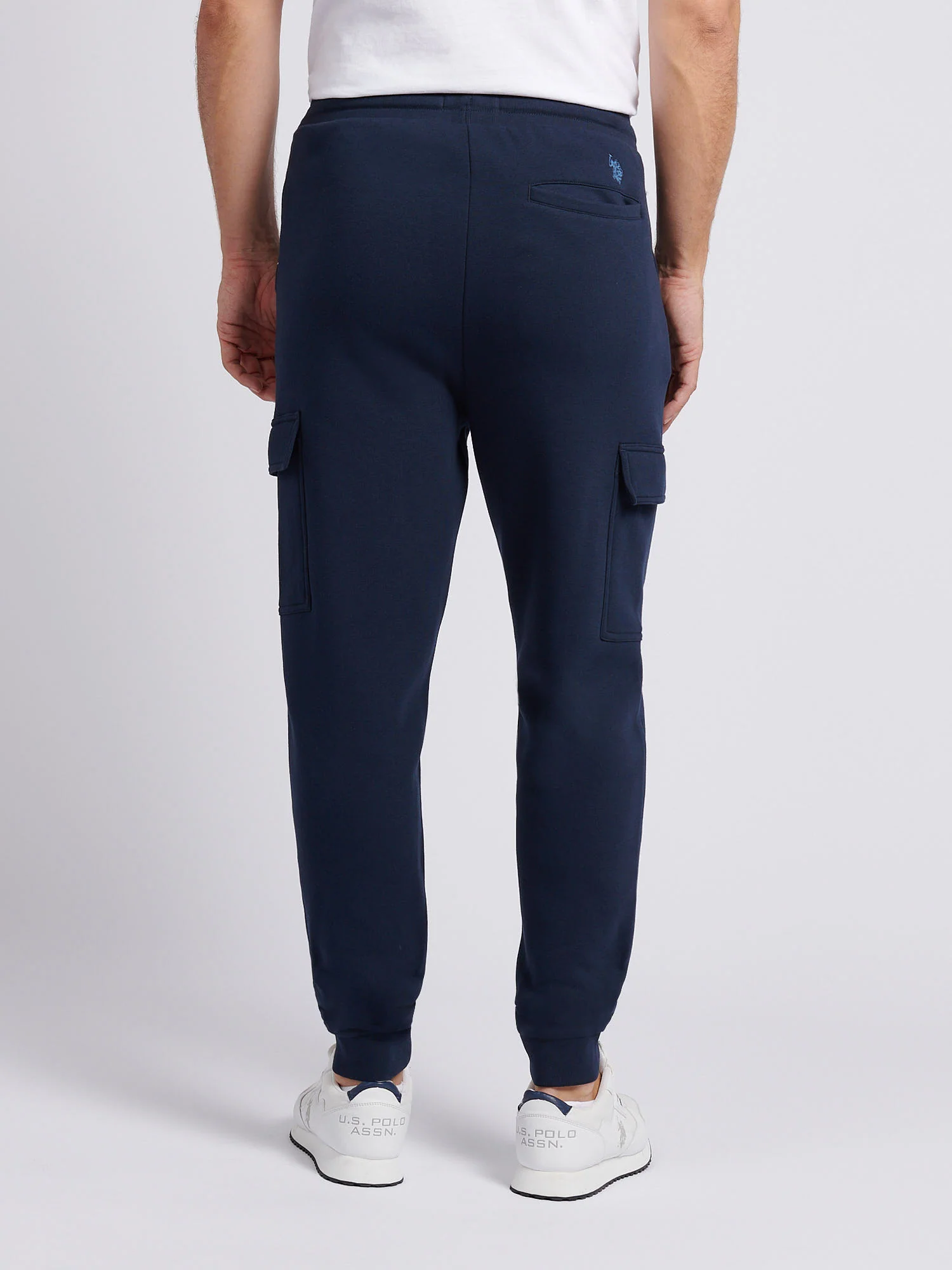 Mens Double Horsemen Cargo Sweat Jogger in Dark Sapphire Navy / Moonlight Blue DHM - Image 4