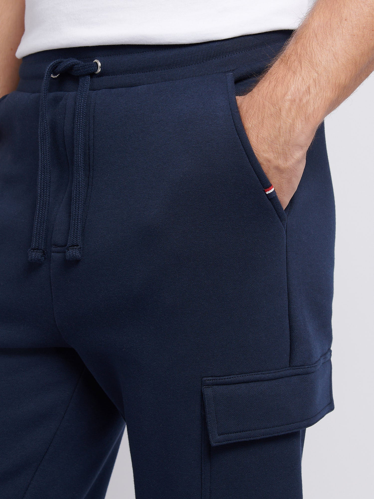 Mens Double Horsemen Cargo Sweat Jogger in Dark Sapphire Navy / Moonlight Blue DHM - Image 5