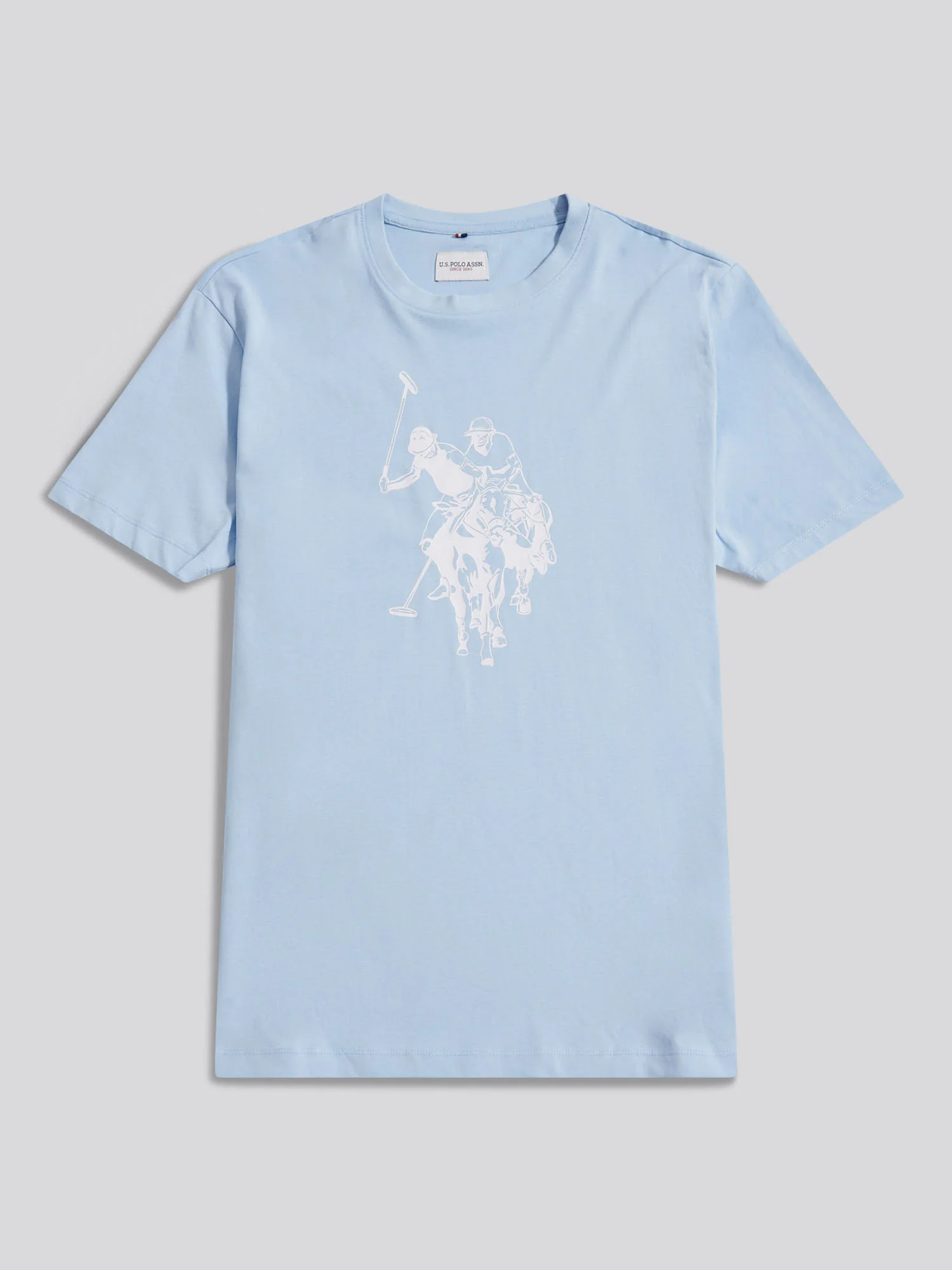 Mens Double Horsemen Graphic T-Shirt Chambray Blue - Image 5